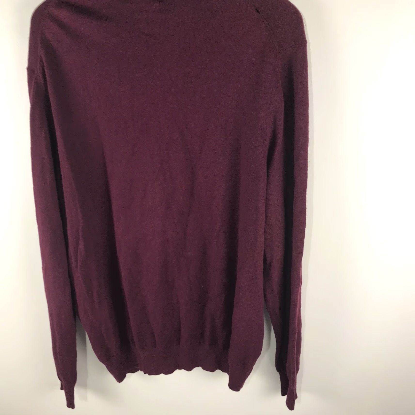 Vintage VINTAGE Alan Flusser Men’s Sweater Pullover Knit V-Neck Cashmere Cotton Fall Winter Spring Size L Burgundy Size US L / EU 52-54 / 3 - 4 Thumbnail