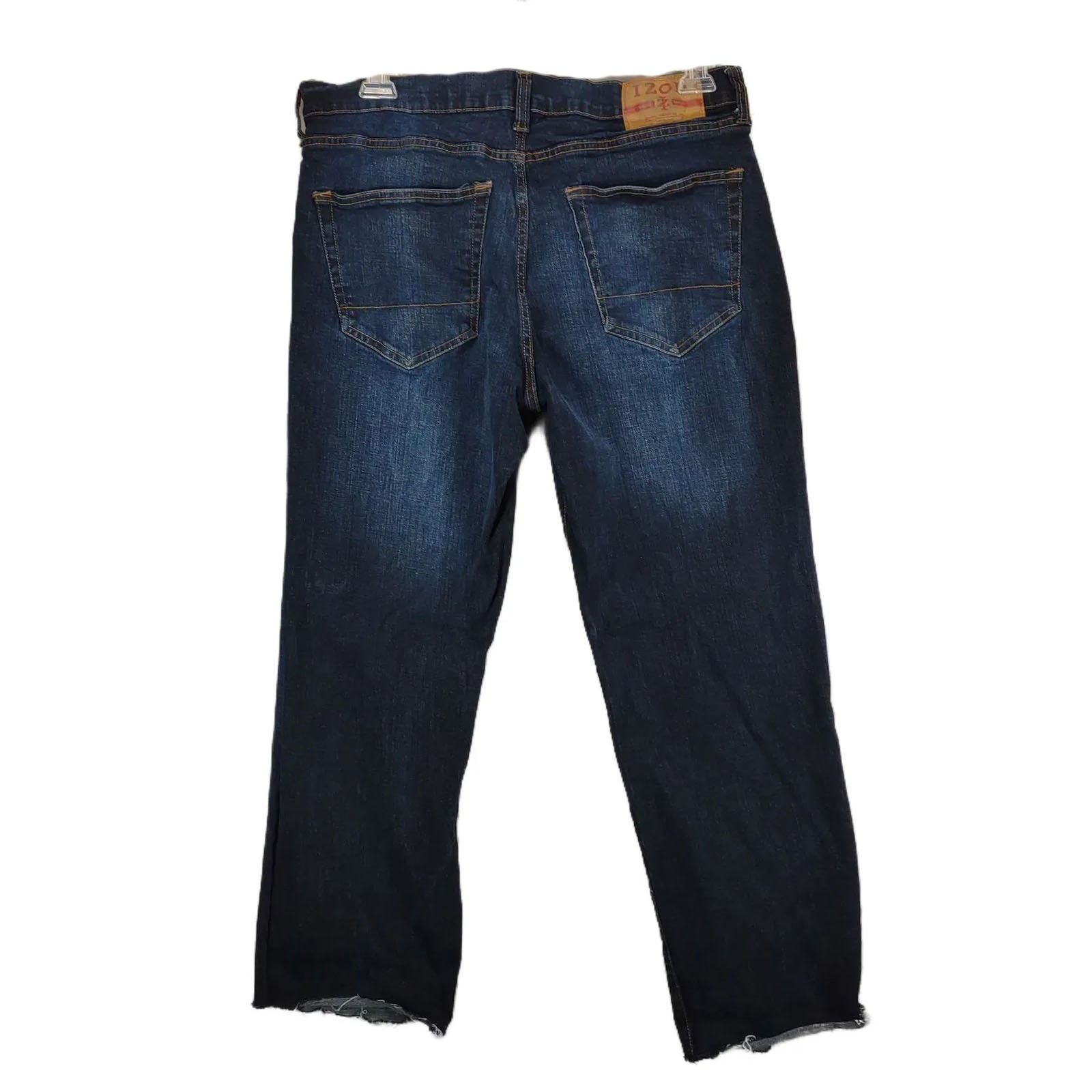 Izod IZOD Men's 36" Dark Wash Stretch Denim Cuff Leg Jeans Size US 36 / EU 52 - 10 Thumbnail