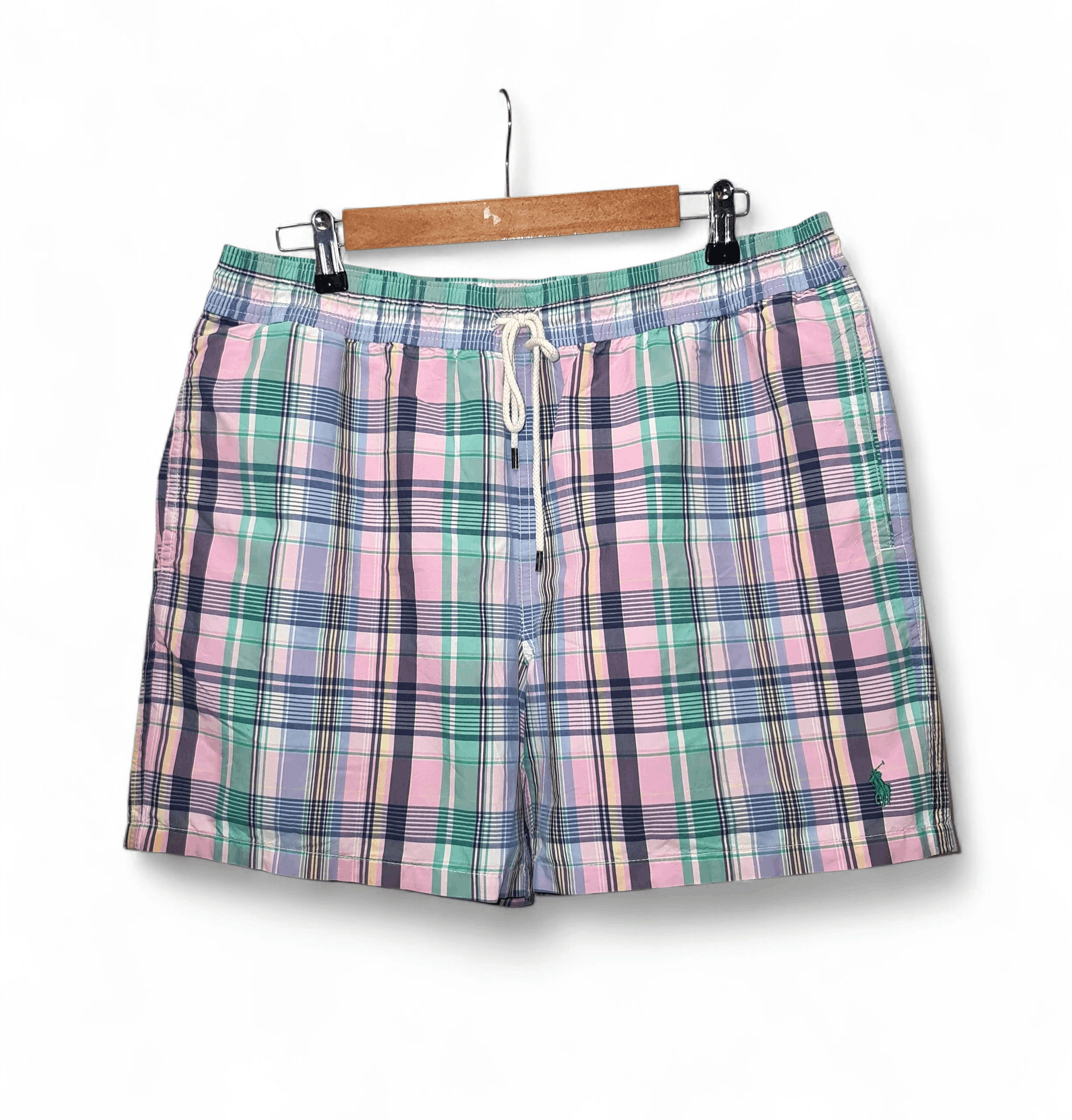 Polo Ralph Lauren 90s Vintage Polo Ralph Lauren Check Striped Swim Short Size US 34 / EU 50 - 1 Thumbnail
