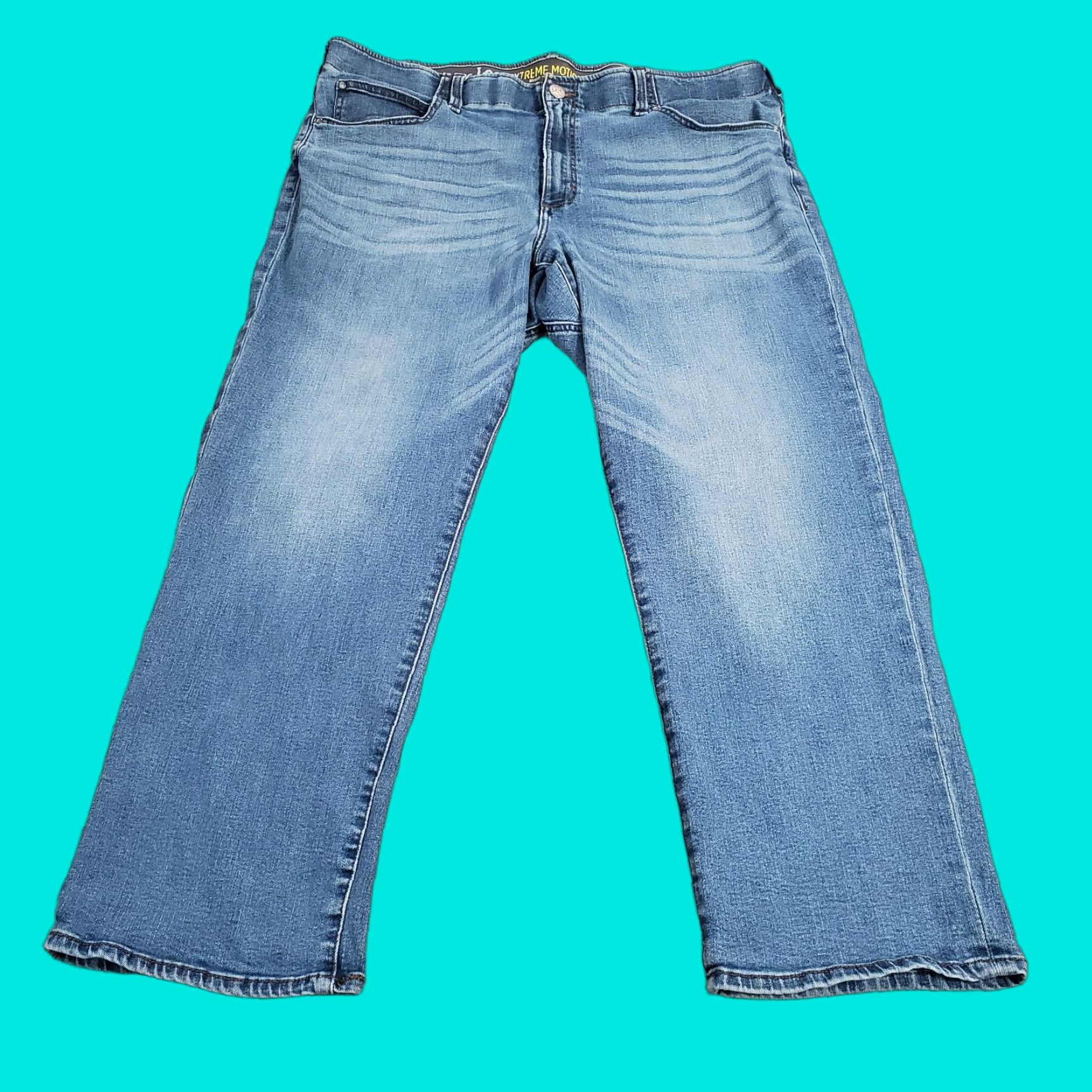 Lee Lee Jeans Mens 44x30 Blue Relaxed Straight Leg MVP Faded Medium Denim Cotton Regular Inseam 30 Classic Logo Pockets Jeans Mens Size US 40 / EU 56 - 1 Thumbnail