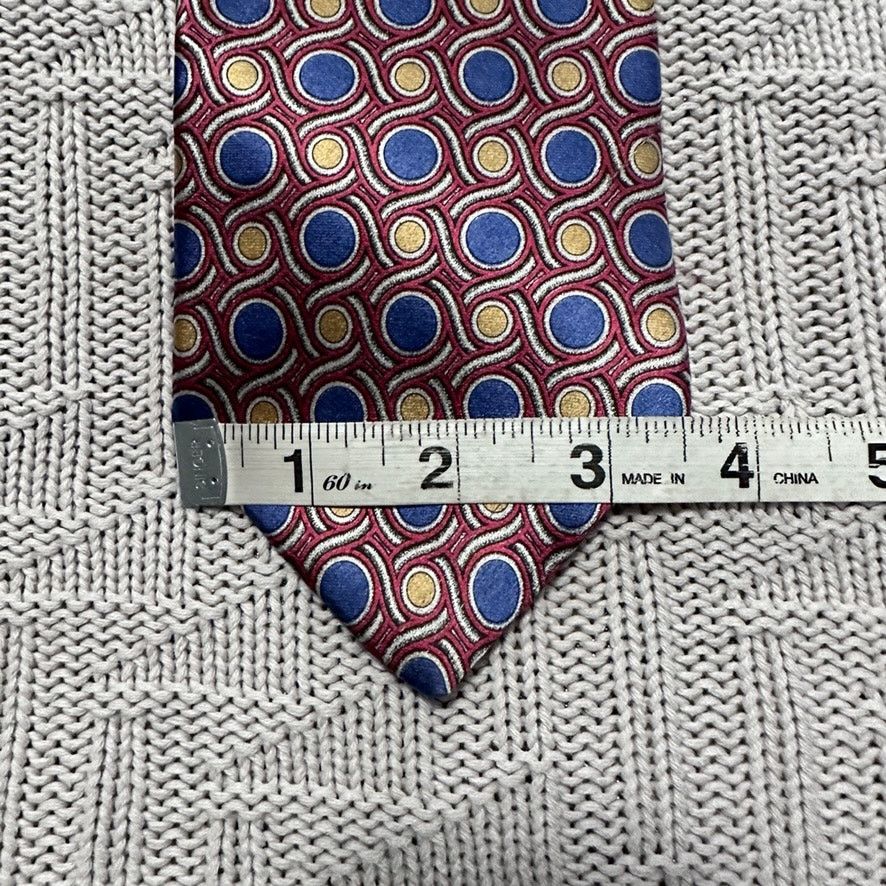Oleg Cassini Vintage Oleg Cassini metallic blue yellow circle silk tie Size ONE SIZE - 5 Thumbnail