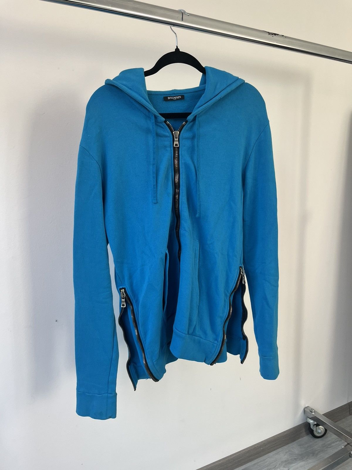 Balmain BALMAIN Mens Grey Side Zip Hoodie Decarnin Era | Grailed