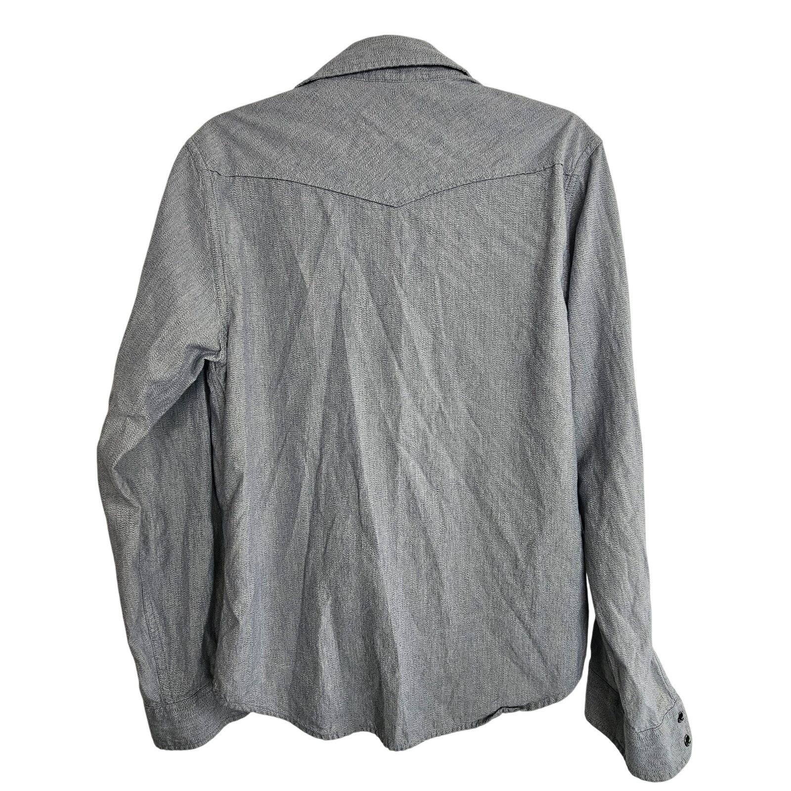 Lucky Brand Lucky Brand Western Shirt Snap Front Long Sleeve Men S Gray Size US S / EU 44-46 / 1 - 8 Thumbnail