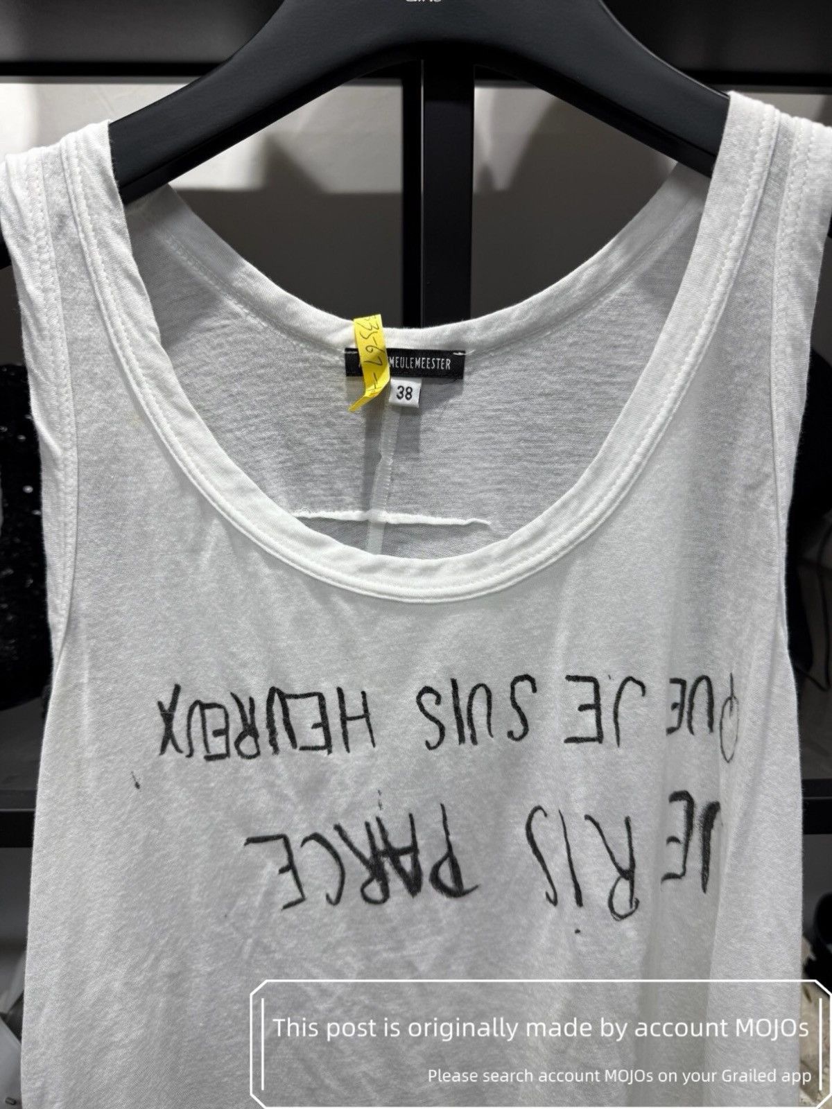 Ann Demeulemeester Ann Demeulemeester Up side Down Slogan Tank Top mojos9 Size US S / EU 44-46 / 1 - 2 Thumbnail
