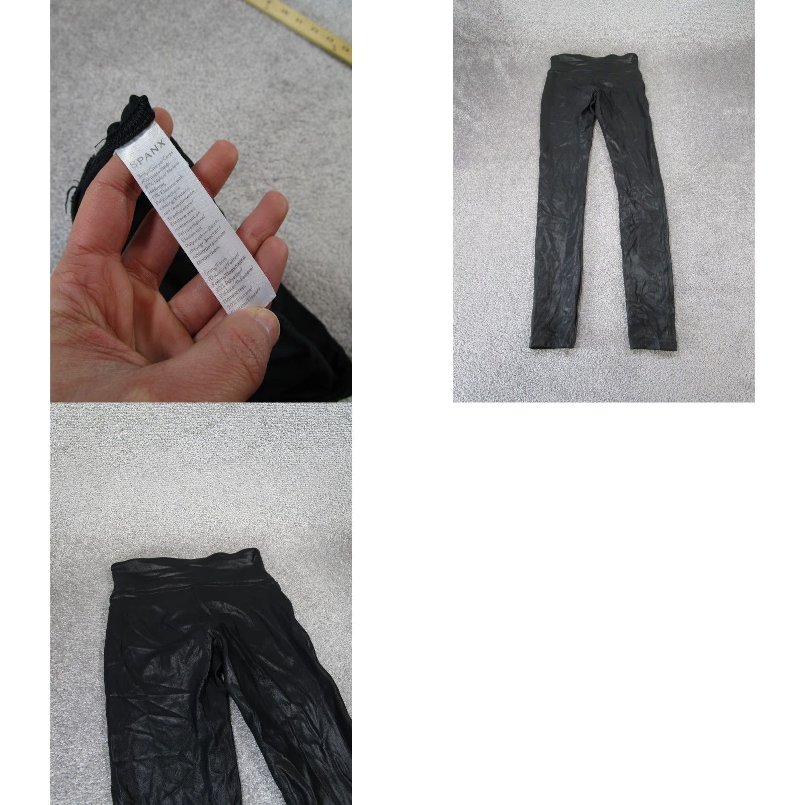 Spanx Spanx Leggings Womens Small Black Faux Leather Shiny Classic Ankle Casual Travel Walking Size 28" / US 6 / IT 42 - 8 Thumbnail