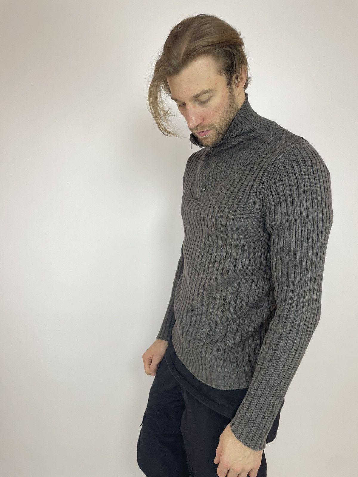Vintage × Zara ZARA MAN Vintage Mens Military purple label ribbed sweater Size US L / EU 52-54 / 3 - 5 Thumbnail