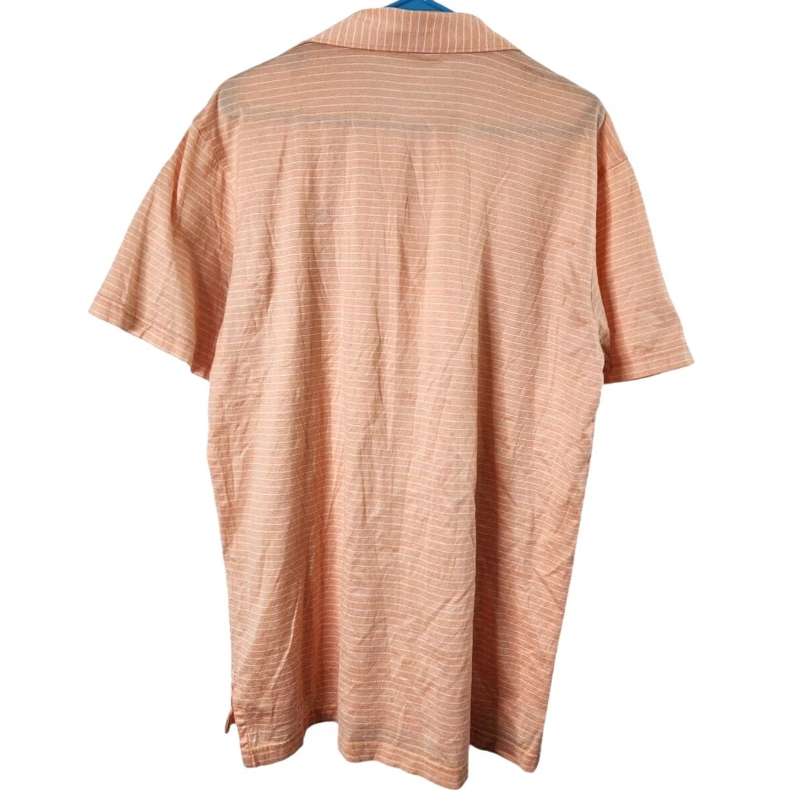 Peter Millar Peter Millar Polo Shirt Mens M 100% Cotton Striped Orange Golf Short Sleeve Polo Size US M / EU 48-50 / 2 - 2 Thumbnail