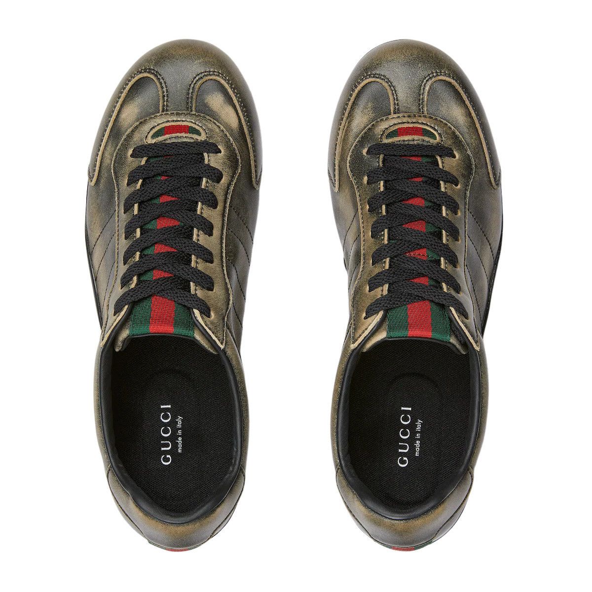 Gucci GUCCI Shift $1050 Black Leather Sneakers New & Authentic (Wo Size US 6 / IT 36 - 4 Thumbnail