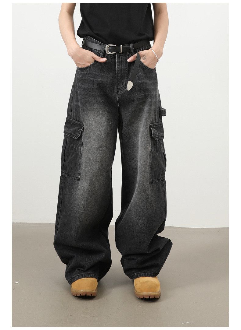 Jean American washed vintage workwear casual straight jeans Size US 32 / EU 48 - 2 Thumbnail