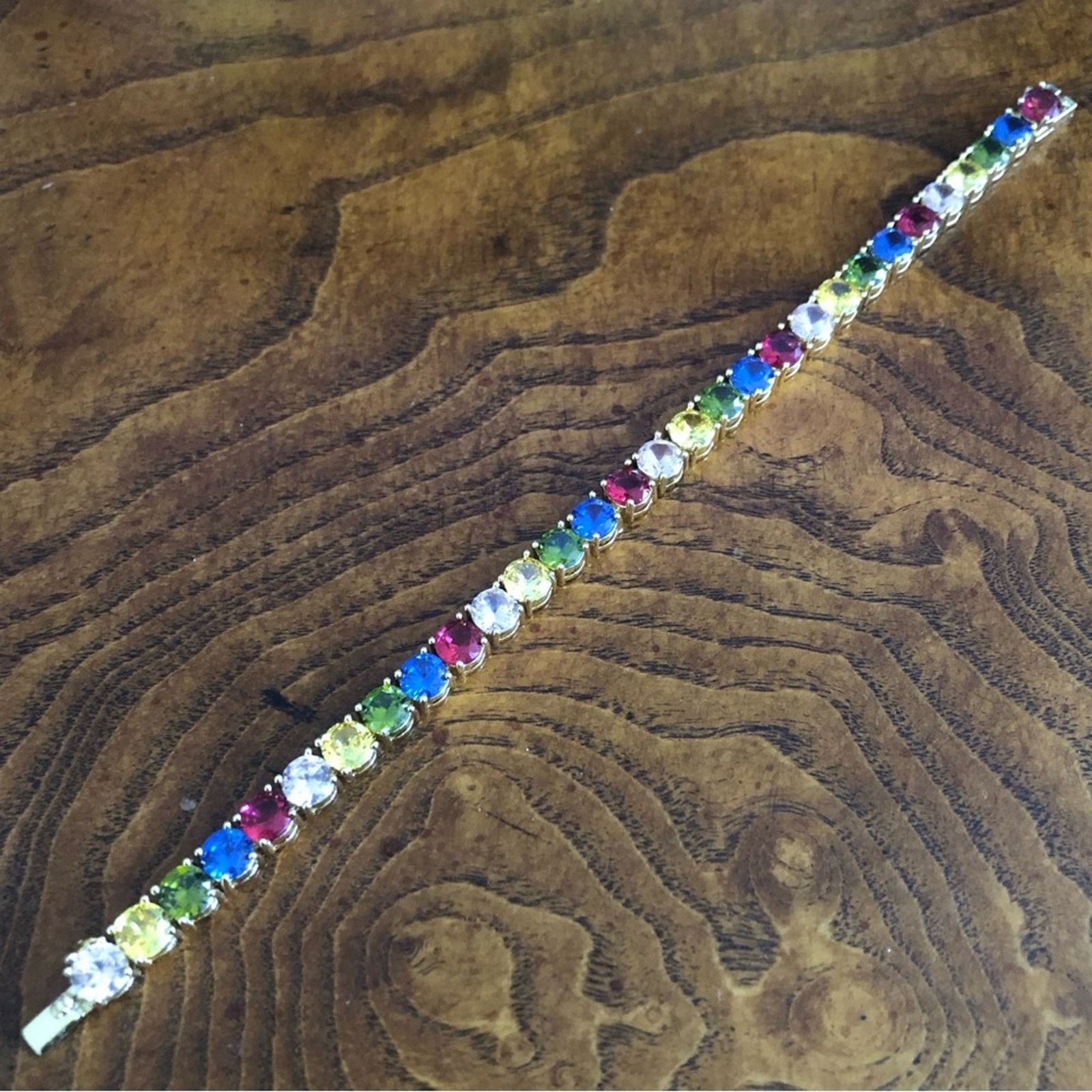 Jewelry Ladies 18kt gold plated 6mm cubic zirconia tennis bracelet Size ONE SIZE - 6 Thumbnail