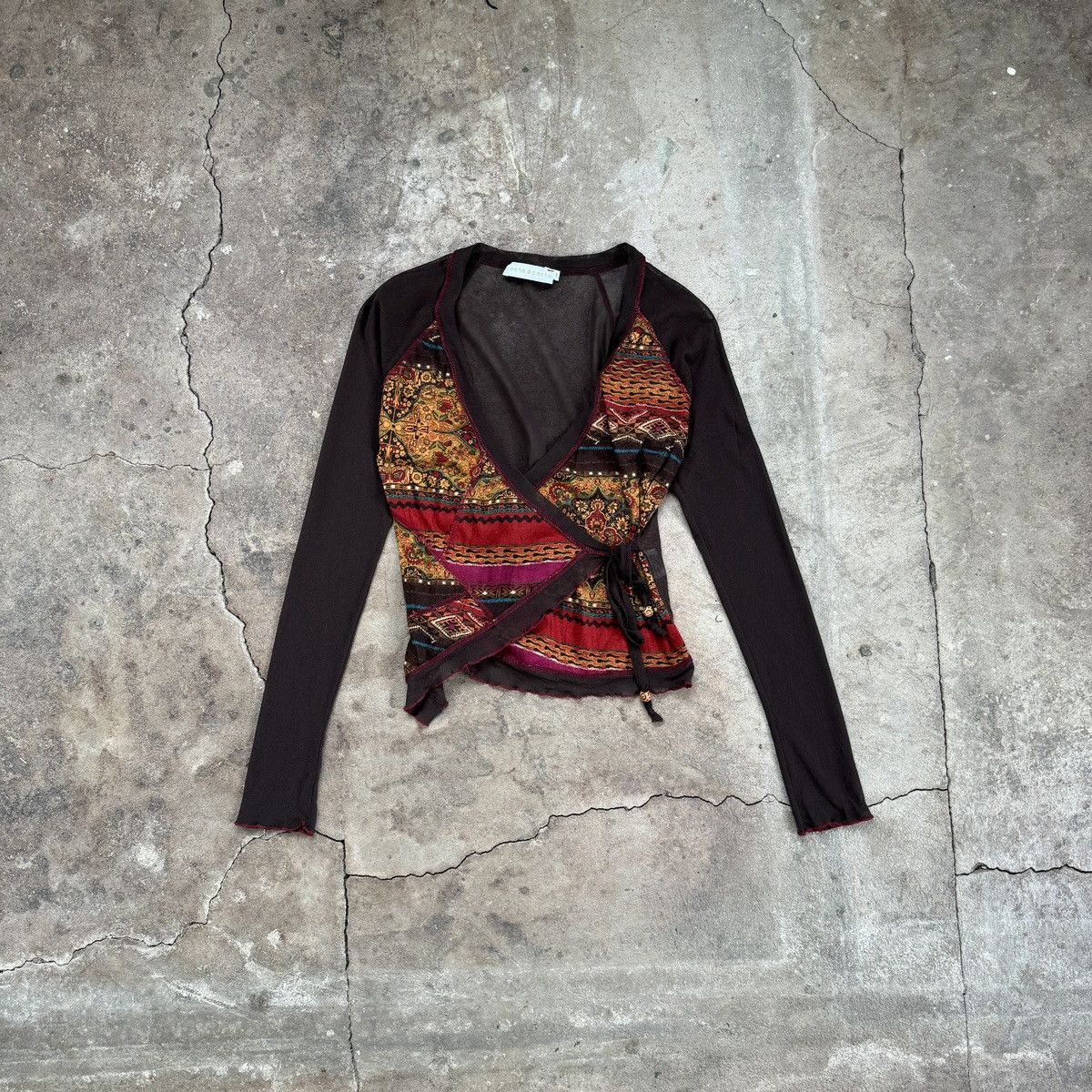 Japanese Brand × Vintage Vintage Cache Mesh Long Sleeve Jean Paul Gaulrier Style Size S / US 4 / IT 40 - 1 Thumbnail