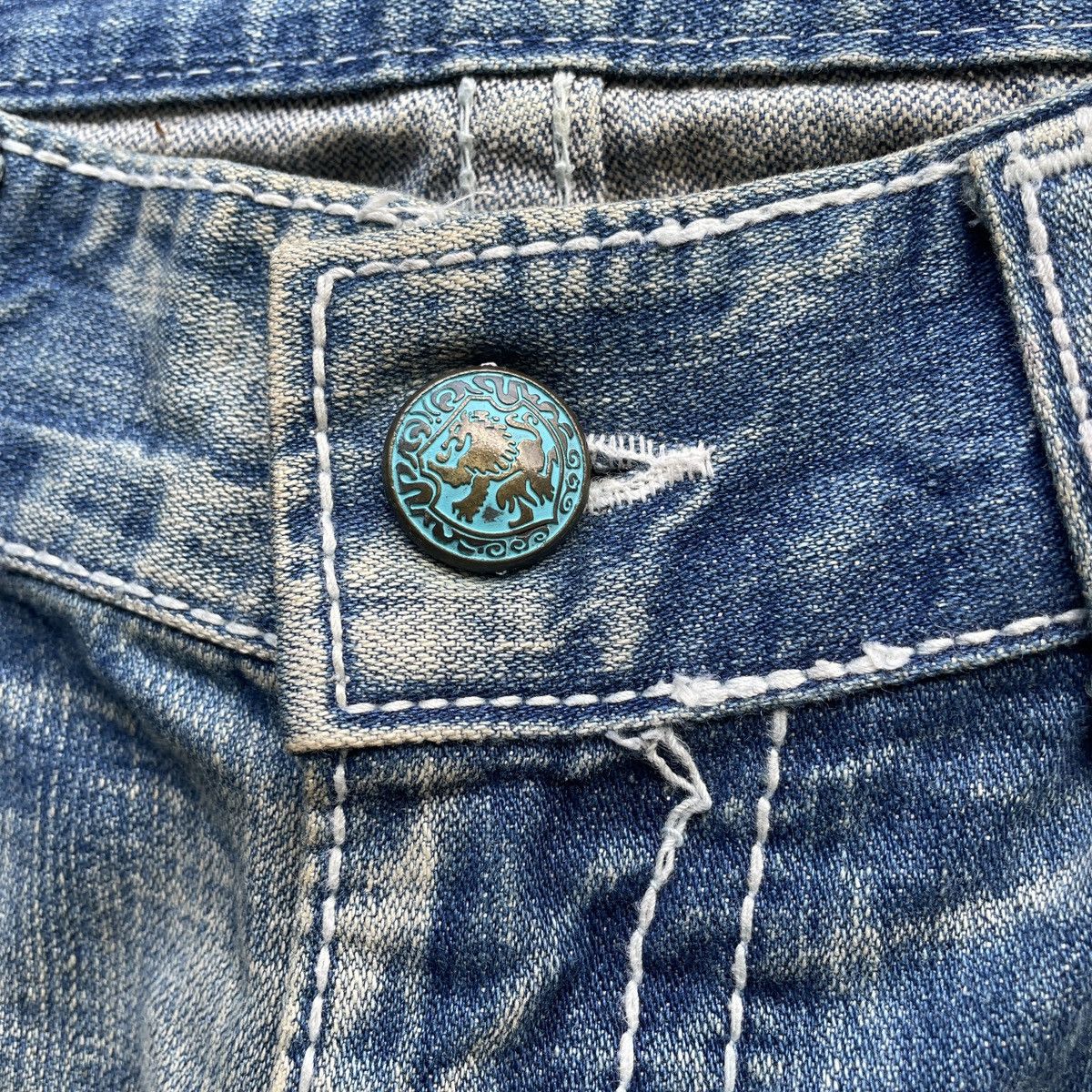 Japanese Brand × Jean RARE💥 Vintage Japanese RUSTY SUPER FLARE Jeans Denim Pants Size US 35 - 7 Thumbnail