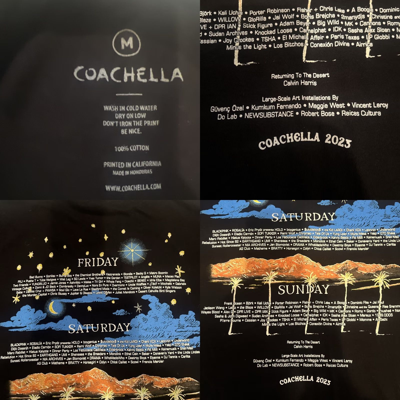 Vintage VINTAGE Coachella Shirt Unisex Adults Regular Black Cotton Graphic Print 2020-2029 90s Music Logo Tee Mens Womens L Size US L / EU 52-54 / 3 - 8 Thumbnail