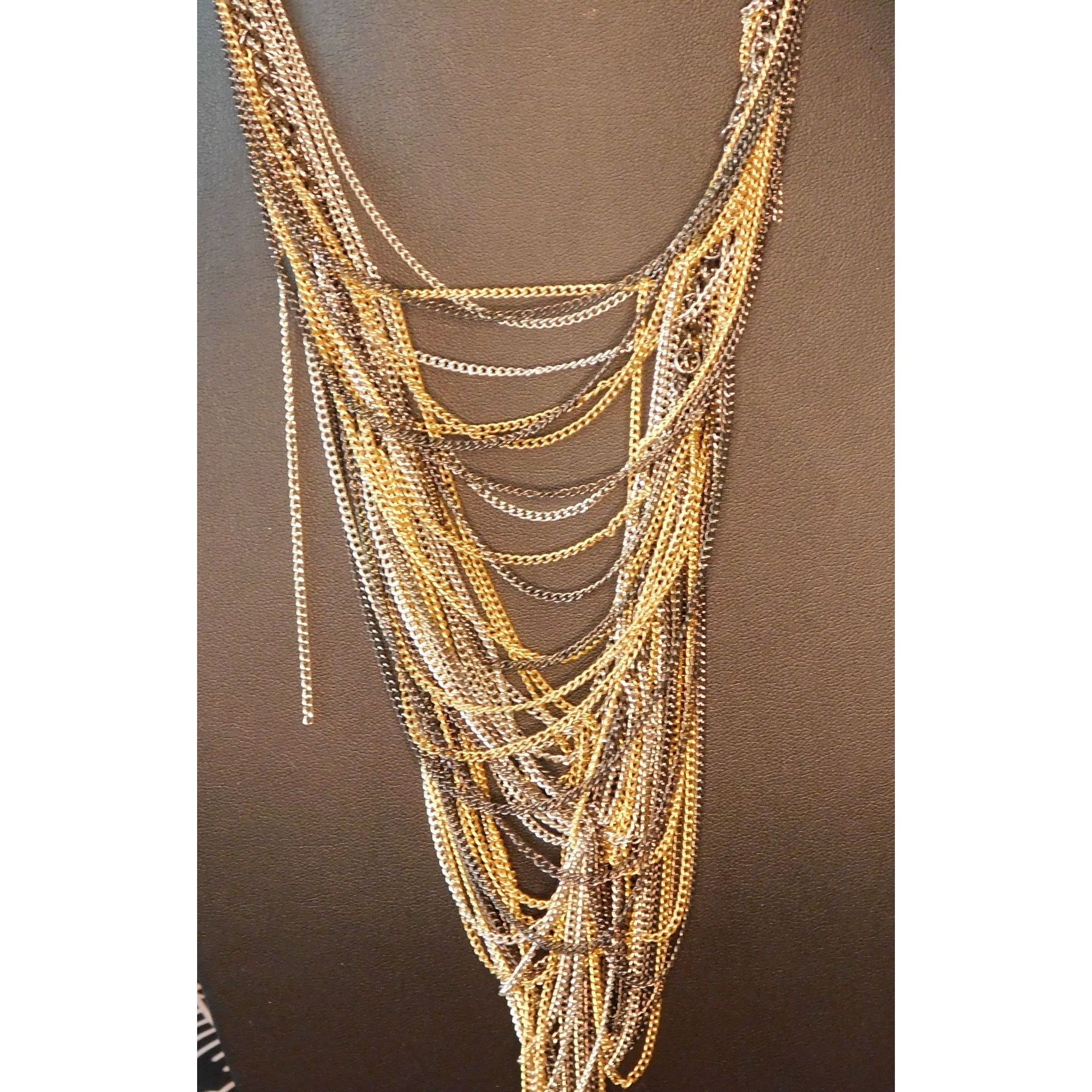 Other Glam Rock Multi Metallic Layered Chain Necklace Size ONE SIZE - 2 Thumbnail