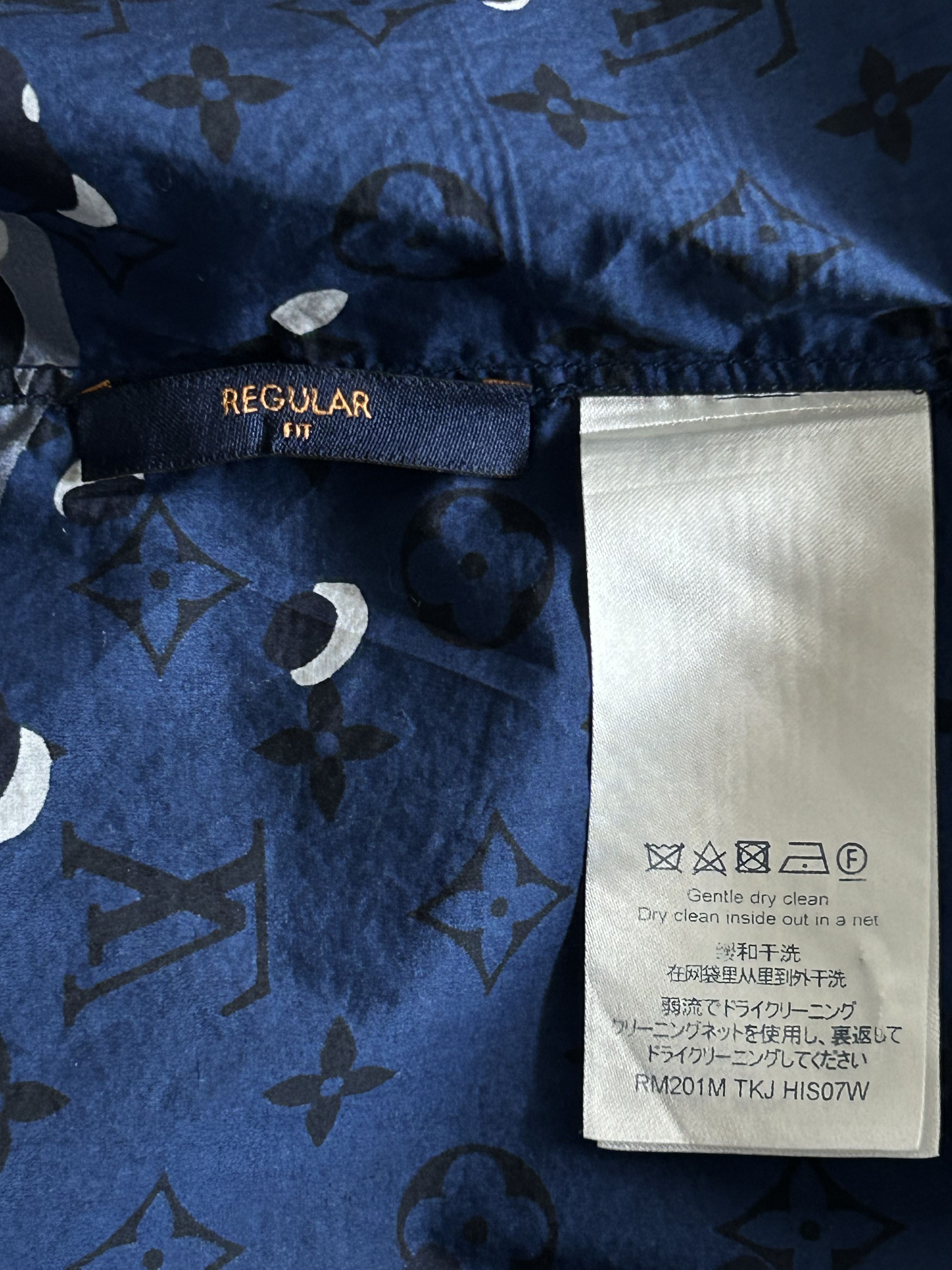 Louis Vuitton Louis Vuitton Blue Camouflage Monogram Button Up Shirt Size US M / EU 48-50 / 2 - 4 Thumbnail