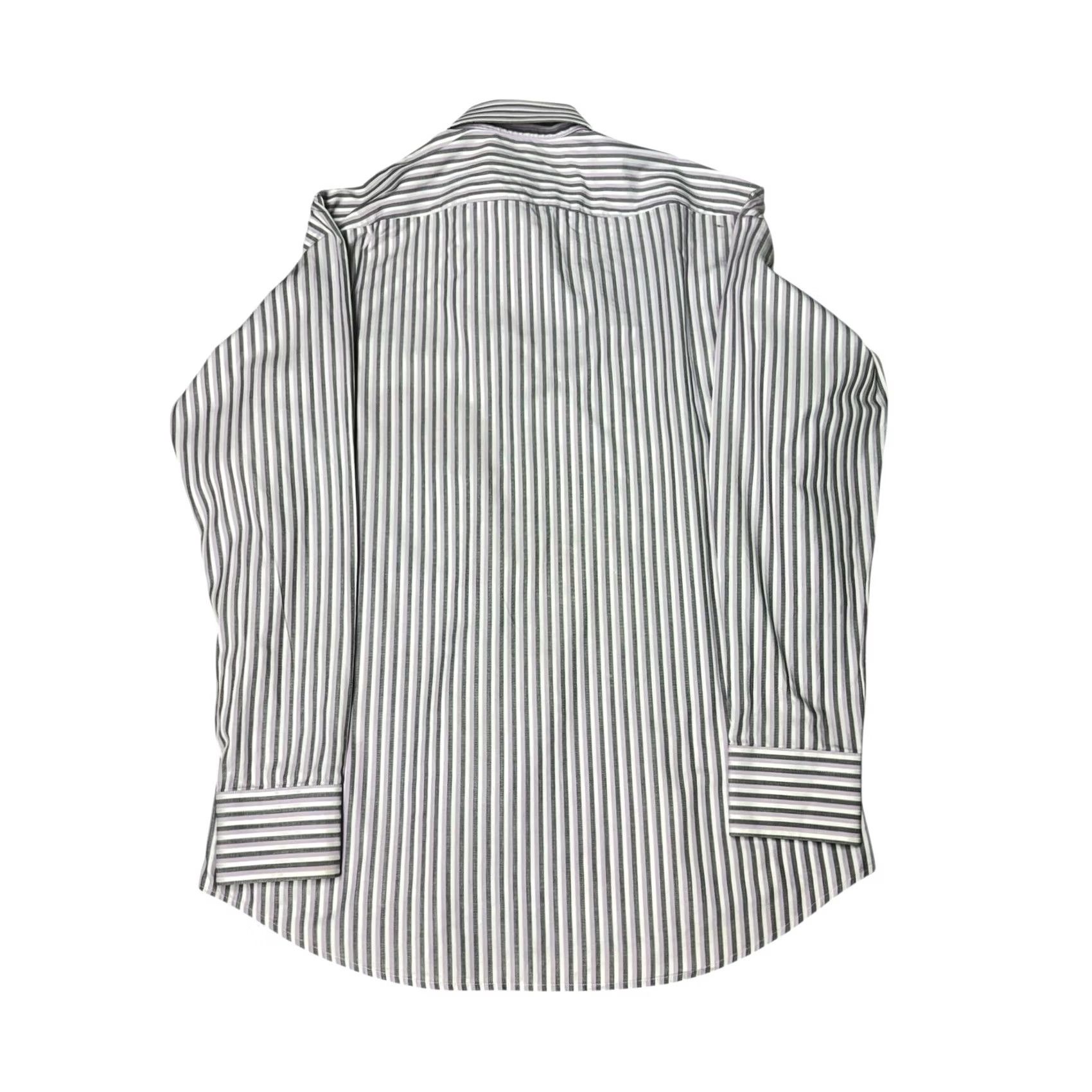 Hugo Boss BOSS Hugo Boss Dress Shirt Striped Regular Fit 16.5 42 Purple Men 100% Cotton Italian Fabric Long Sleeve Button Down Shirt Size 46R - 7 Thumbnail