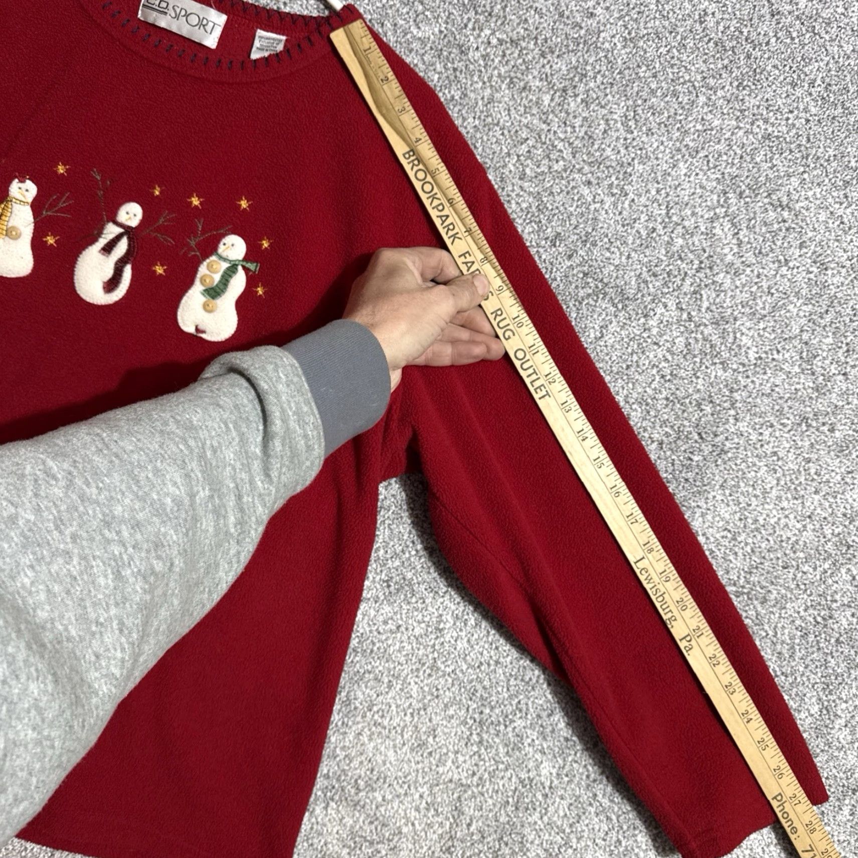 Etro CD Sport Sweatshirt Womens Large Embroidered Snowman Christmas Holiday Cozy Pullover Red Fleece Polyester Sweatshirt Size L / US 10 / IT 46 - 4 Thumbnail