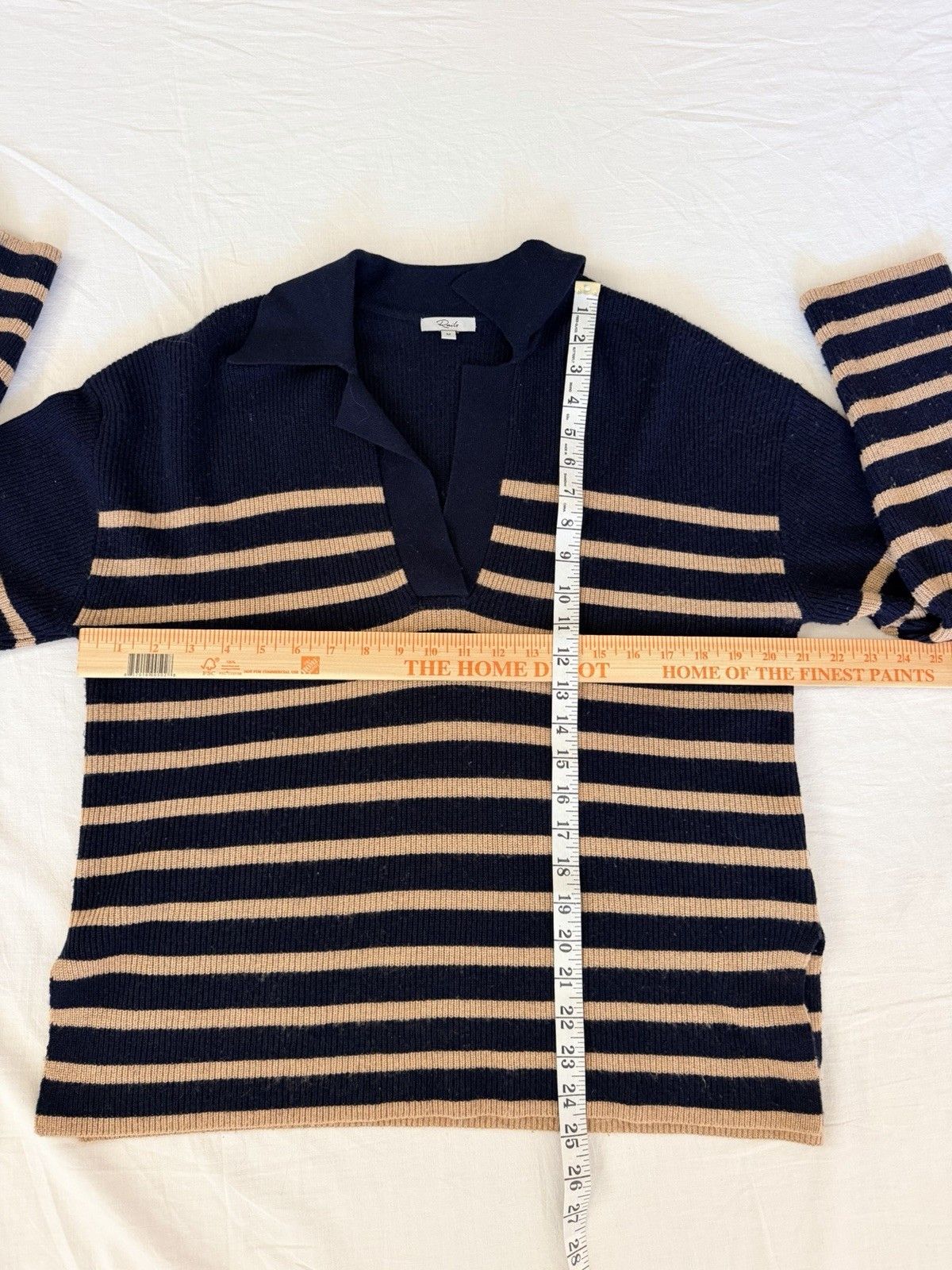 Rails Rails Harris Camel Navy Stripe Wool Cashmere Sweater Size M / US 6-8 / IT 42-44 - 8 Thumbnail