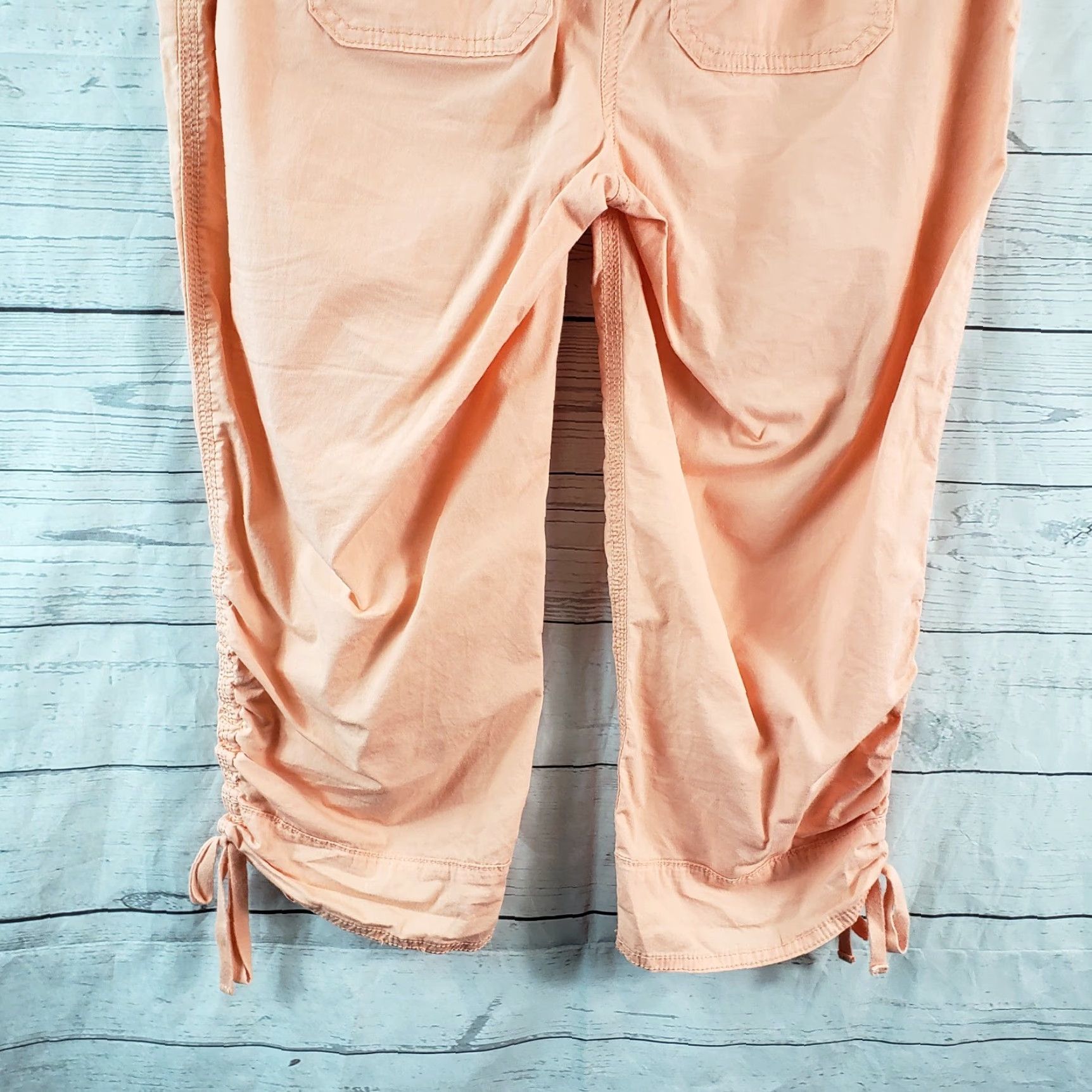 Vintage Chicos Womens Cropped Pants Zip Cotton Blend Mid Rise Orange 4 Inseam 20 Womens Size 27" / US 4 / IT 40 - 5 Thumbnail