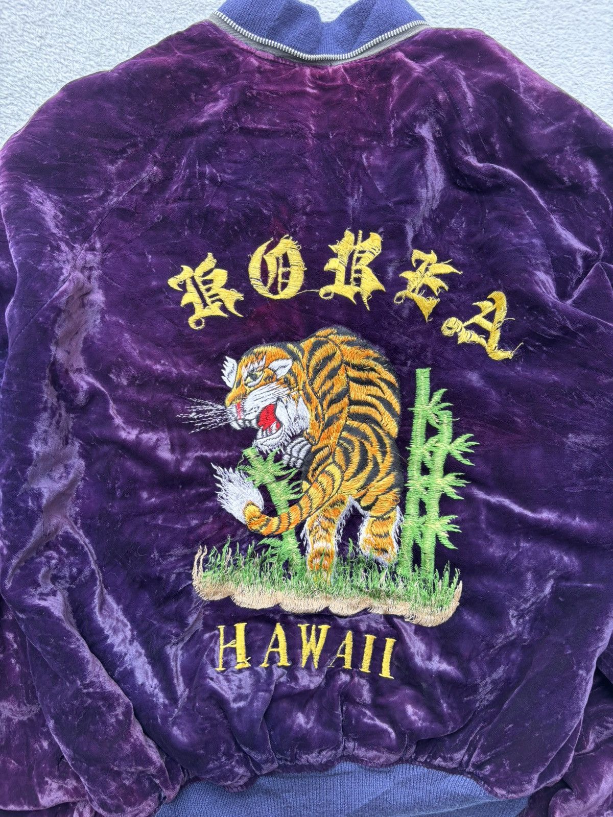 Vintage 1970s Korea Sukajan Velvet Bomber Jacket Size US M / EU 48-50 / 2 - 15 Thumbnail