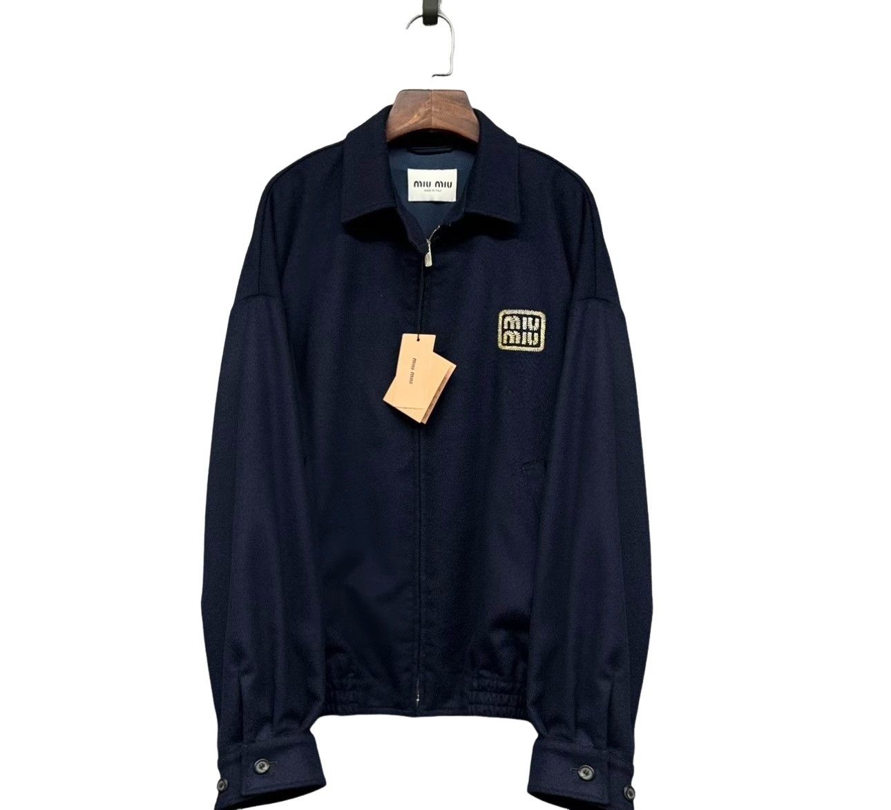 Miu Miu Miu Miu Logo Patch Wool Cashmere Zip Jacket Size 42 Size M / US 6-8 / IT 42-44 - 1 Thumbnail