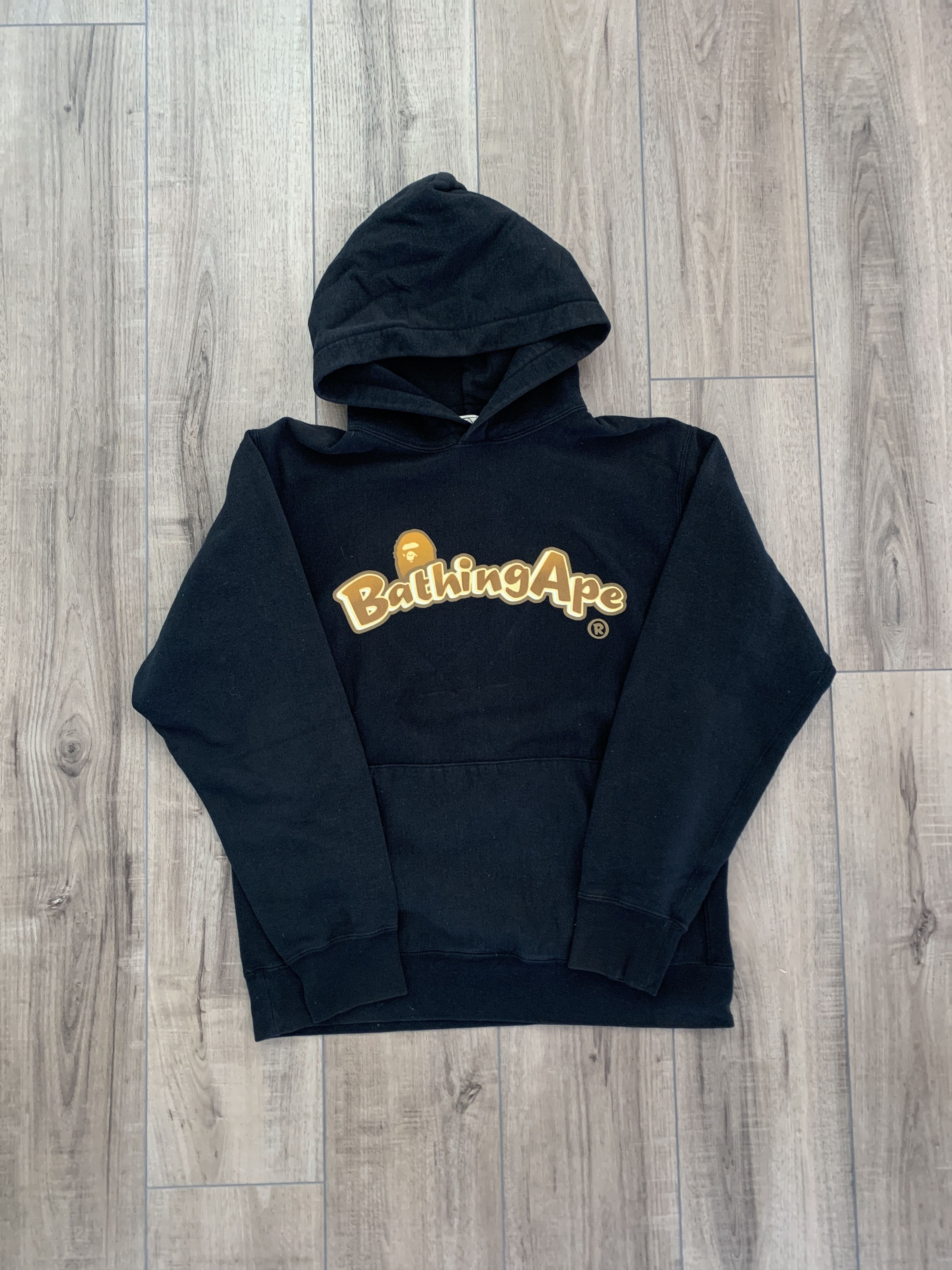 Bape × Champion Bape X Champion Chenille Logo Hoodie Black | Grailed