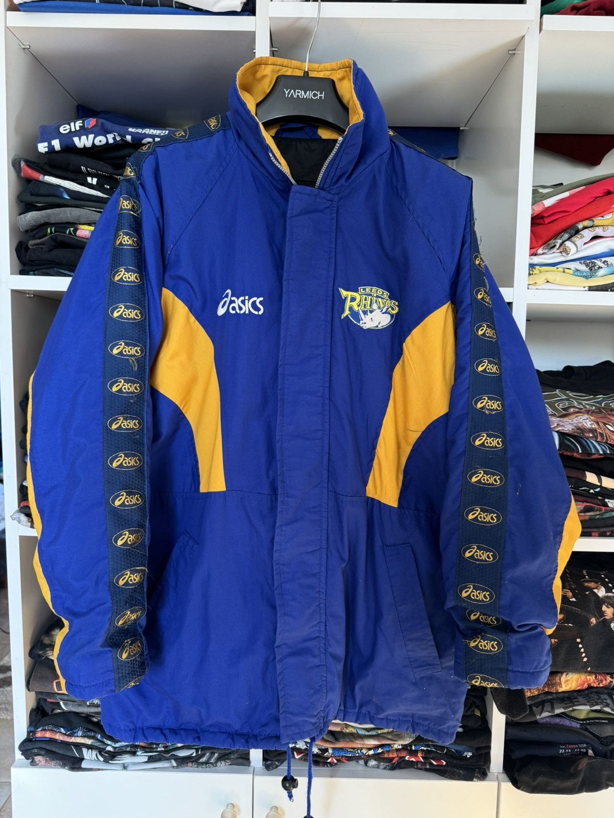 Asics × Vintage Vintage 90s Asics Lampas Blue Yellow Jacket Size US XL / EU 56 / 4 - 3 Thumbnail