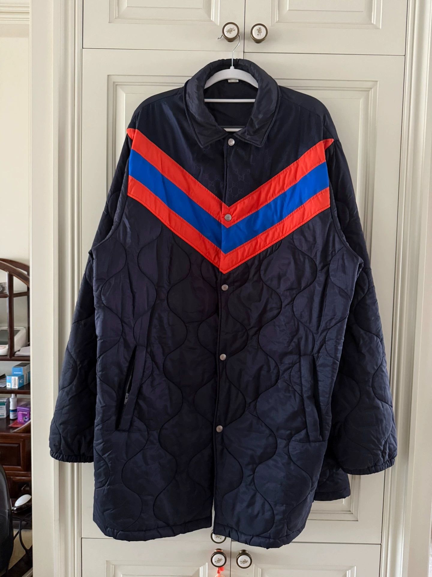 Gucci gucci quilted jacket with red and blue stripes Size US L / EU 52-54 / 3 - 1 Thumbnail