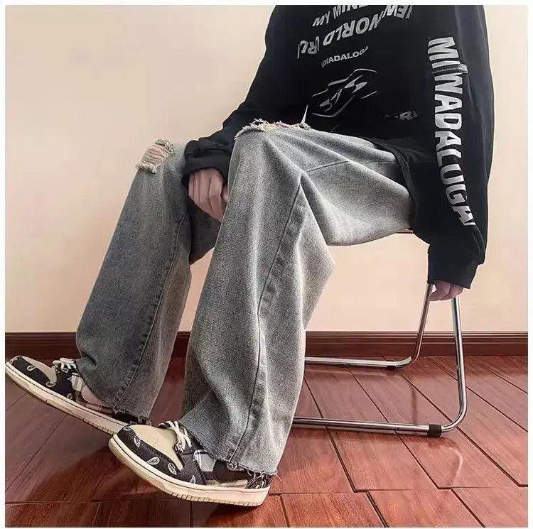 Japanese Brand Straight casual ruffled distressed jeans Size US 32 / EU 48 - 3 Thumbnail