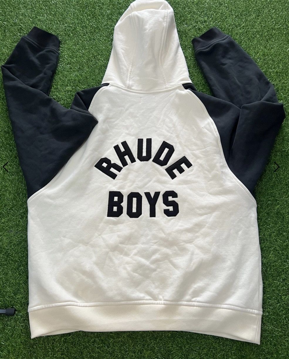 image of Rhude Boys Raglan Hoodie in Off White, Men's (Size Large)