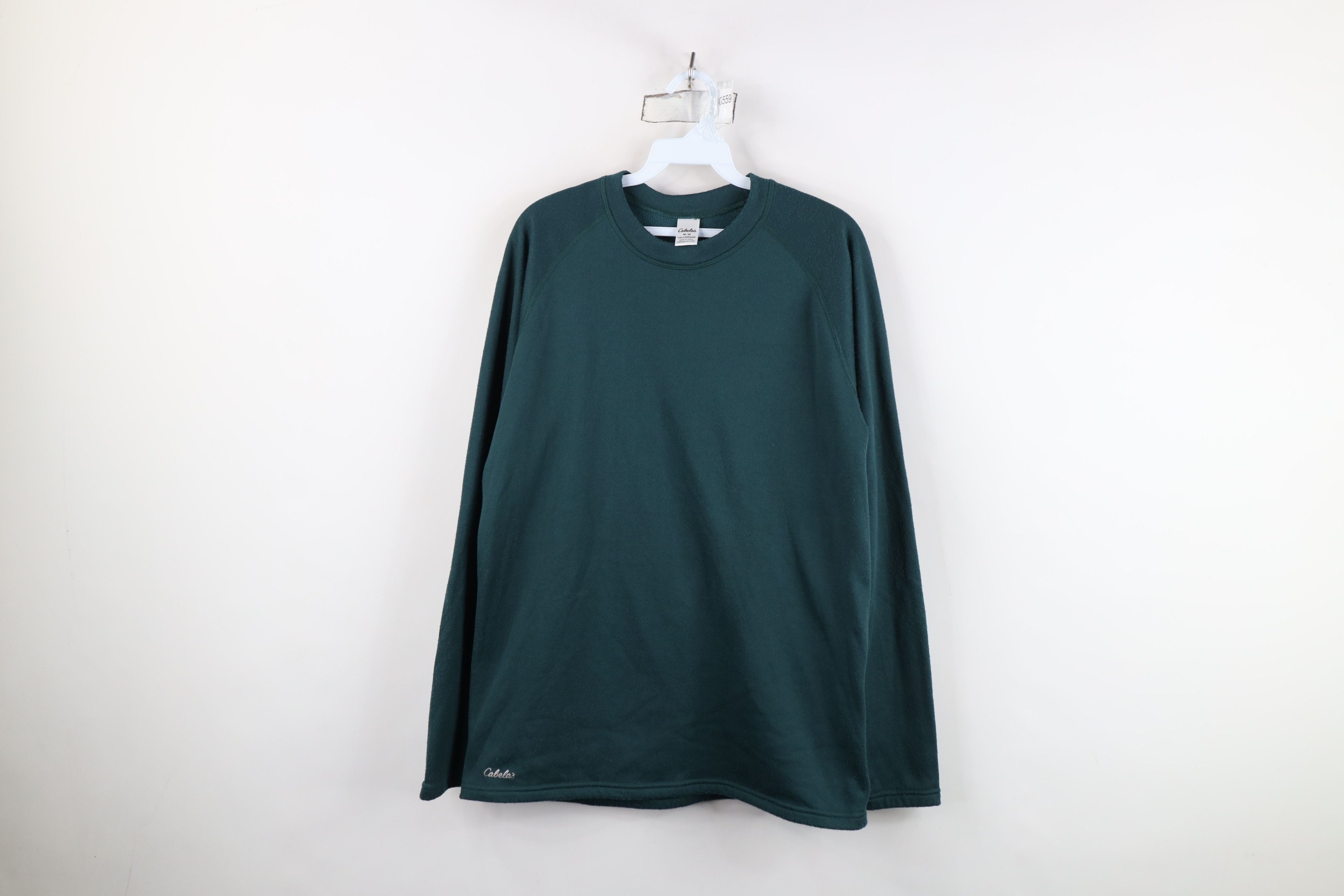 Cabelas Vintage Cabelas Faded Fleece Thermal Sweatshirt Green Size US M / EU 48-50 / 2 - 1 Thumbnail