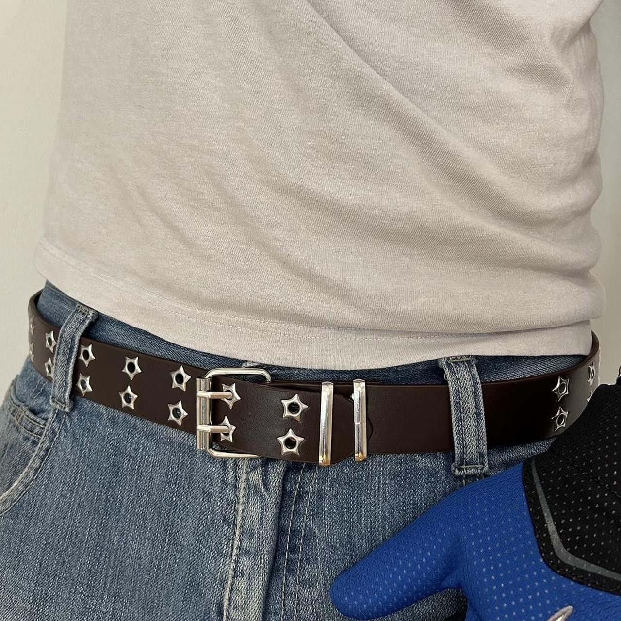 Japanese Brand × Vintage Y2K 2000s Style Brown Western Bullet Holes Studded Belt Size ONE SIZE - 1 Thumbnail