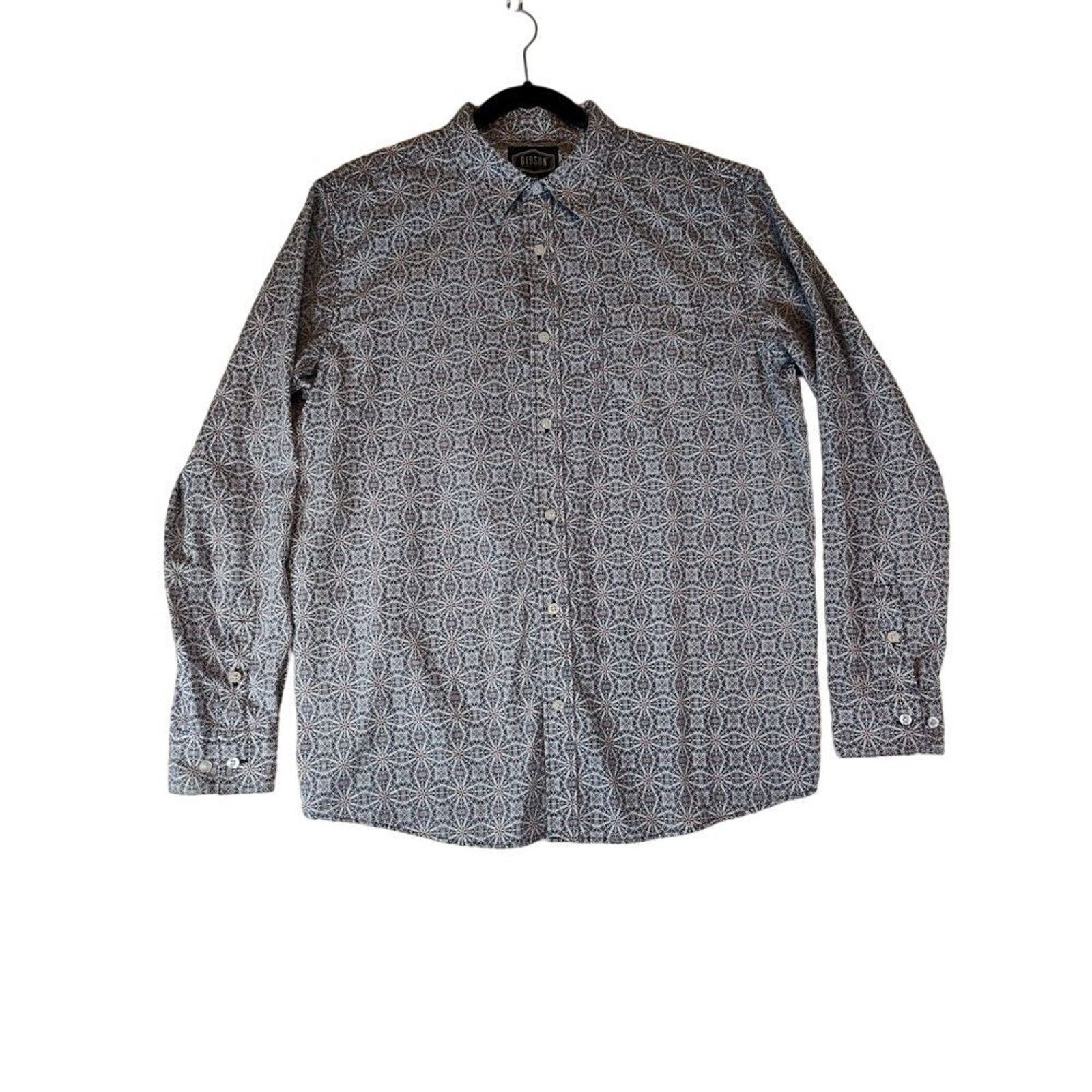 Other Gibson Trading Mens Button Up Abstract Red White Blue Large Size US L / EU 52-54 / 3 - 1 Thumbnail