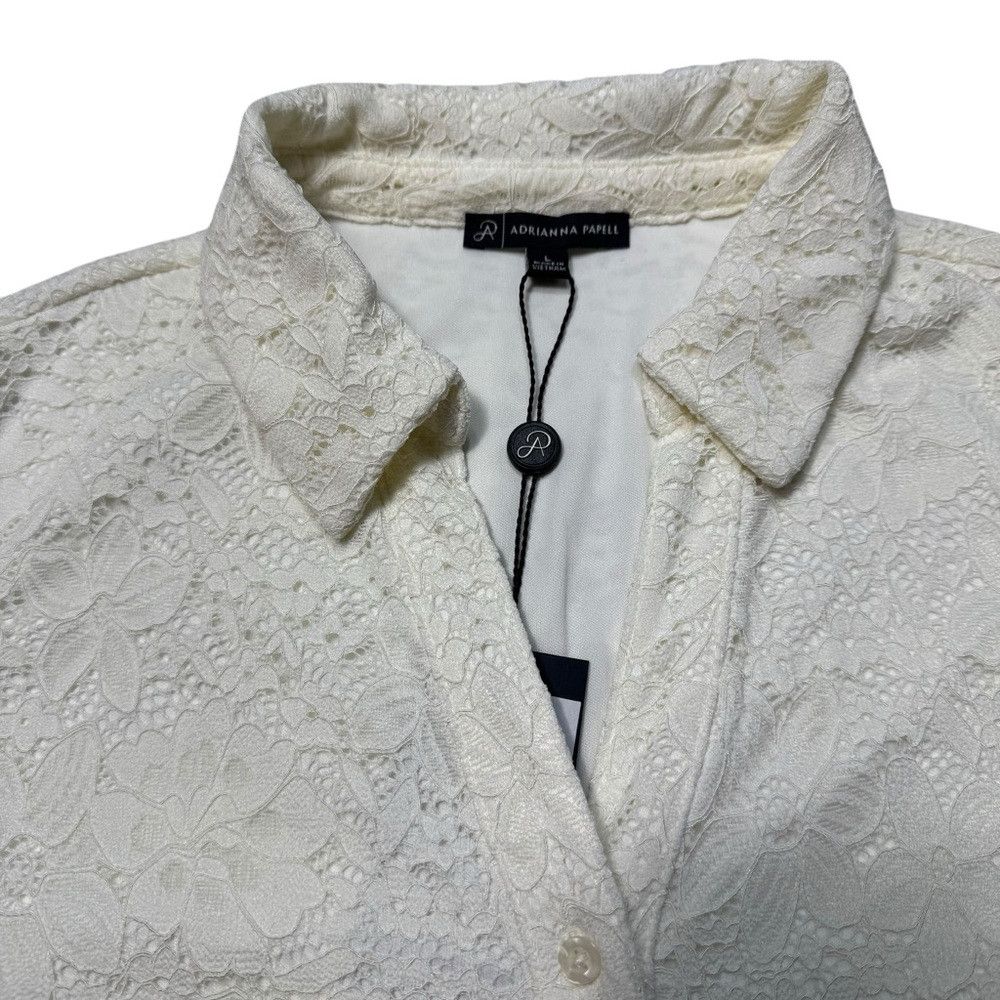 Adrianna Papell NWT New $79 Adrianna Papell Lace Sleeveless Collar Ivory Bl Size L / US 10 / IT 46 - 6 Thumbnail
