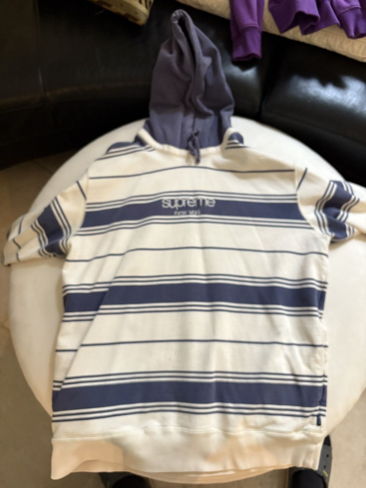 Supreme Supreme FW07 striped crest hoodie | Grailed