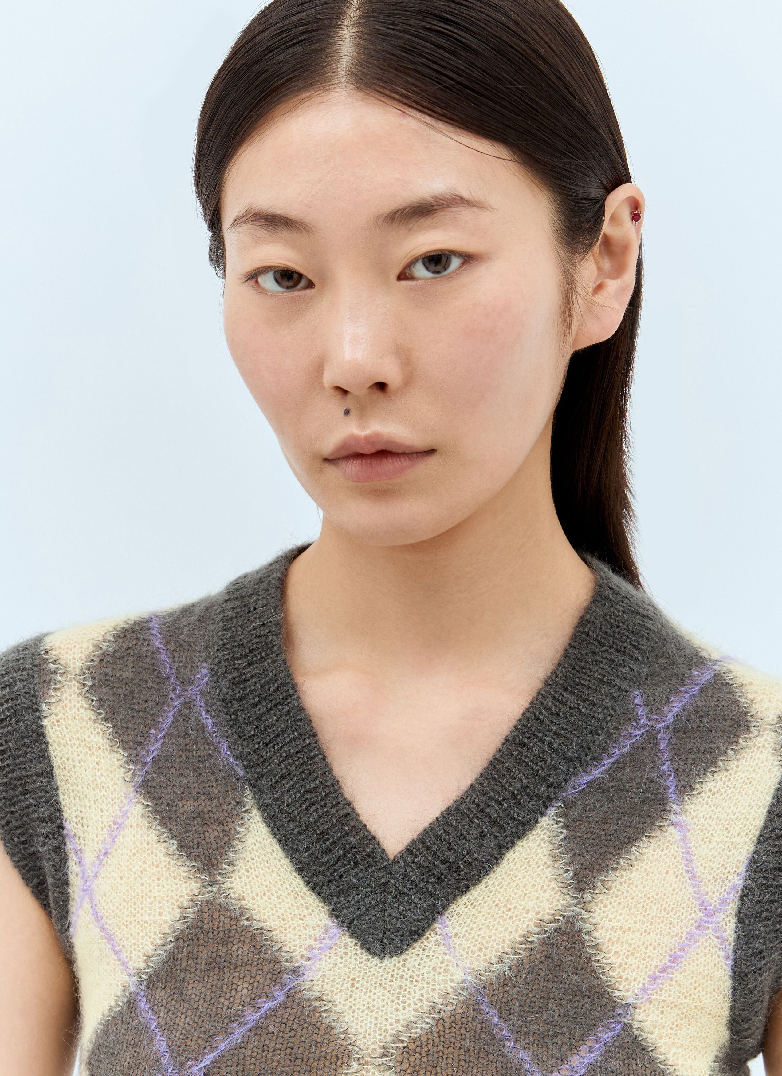 Marni o1w1db11125 Argyle Vest in Grey/Yellow Size L / US 10 / IT 46 - 2 Thumbnail