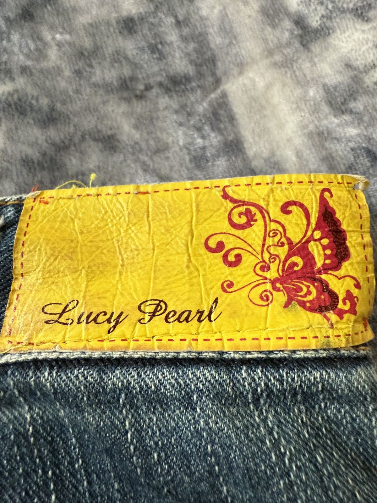 Hysteric Glamour Lucy Pearl Patch Work Leather Trimmed Shashiko Flared Jeans Size US 27 - 19 Thumbnail