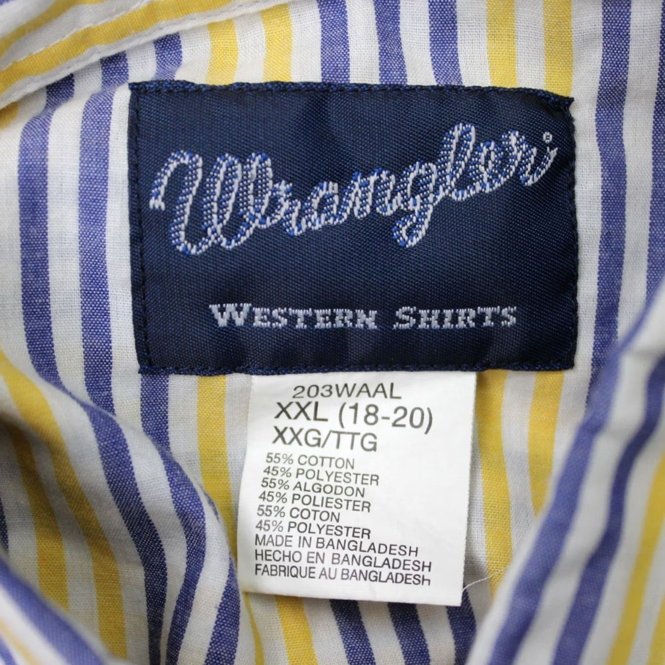 Wrangler Wrangler Shirt Mens 2XL Yellow/Blue Plaid Pearl Snap Western Long Sleeve Button-Up Shirt Mens 2XL Regular Size US XXL / EU 58 / 5 - 7 Thumbnail