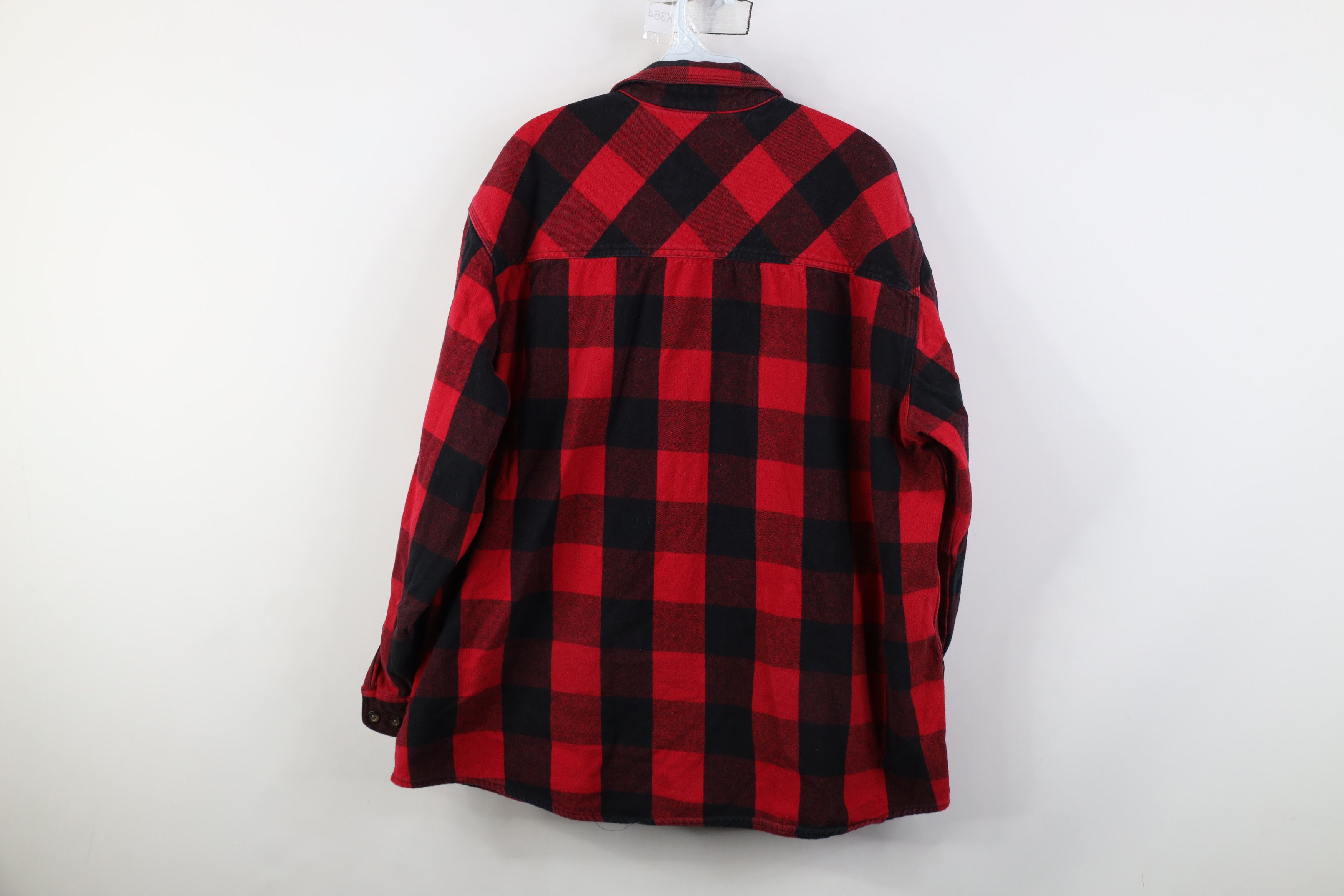 FiveBrother Vintage 90s Five Brother Flannel Button Shirt Red Plaid Size US XXL / EU 58 / 5 - 11 Thumbnail