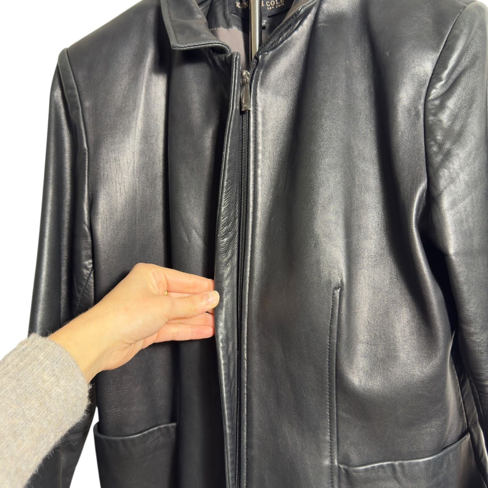 Kenneth Cole Vintage Kenneth Cole Genuine Leather Jacket in Black Womens Size M / US 6-8 / IT 42-44 - 2 Thumbnail