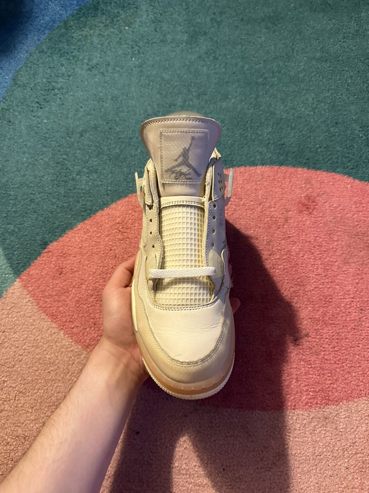 Jordan Brand × Off-White Off White x Air Jordan 4 Retro SP Sail Womens Size US 11.5 / EU 44-45 - 4 Thumbnail