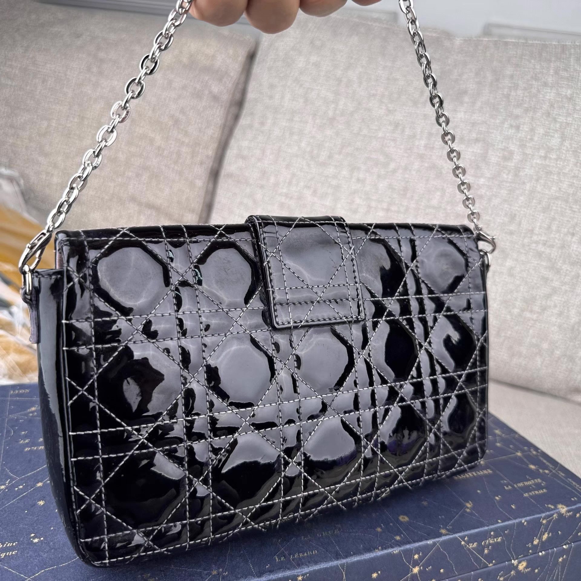 Dior Dior patent leather women's envelope bag Ｑ27 Size ONE SIZE - 7 Thumbnail