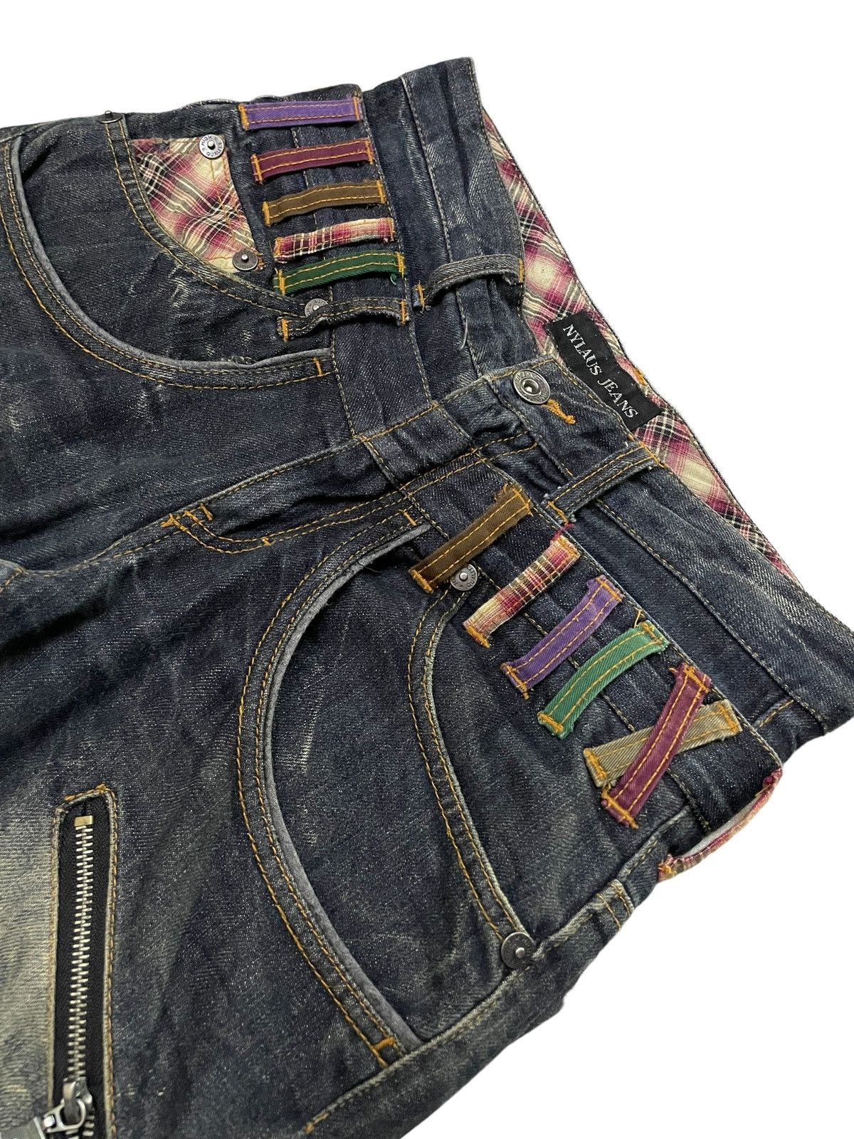 GOSTAR DE FUGA × Hysteric Glamour Nylaus Japan Mud Wash Double Waist Claw Mark Jeans Size US 30 / EU 46 - 15 Thumbnail
