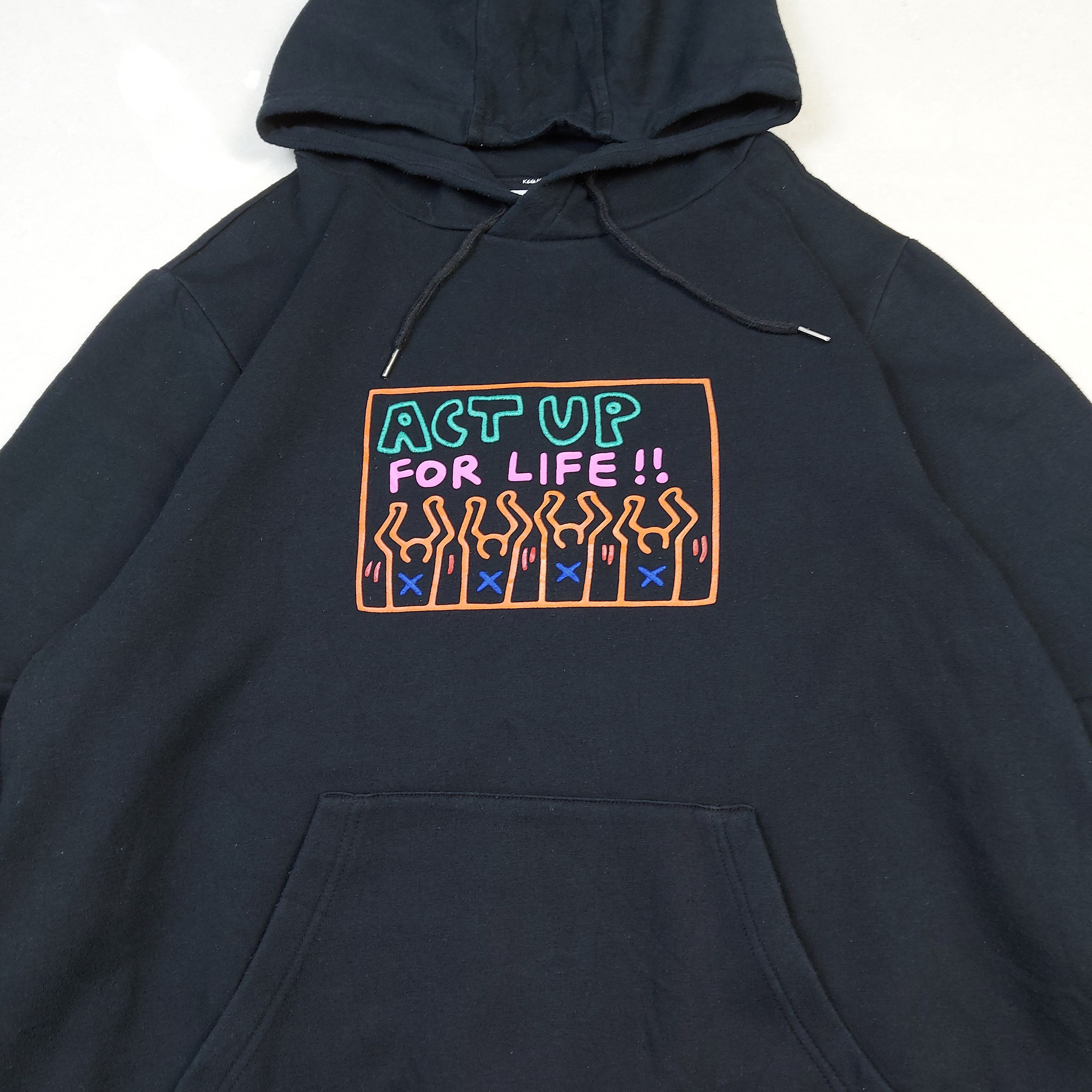 Keith Haring Vintage Y2K Keith Haring Embroidery Black Pullover Hoodie Size US XL / EU 56 / 4 - 6 Thumbnail