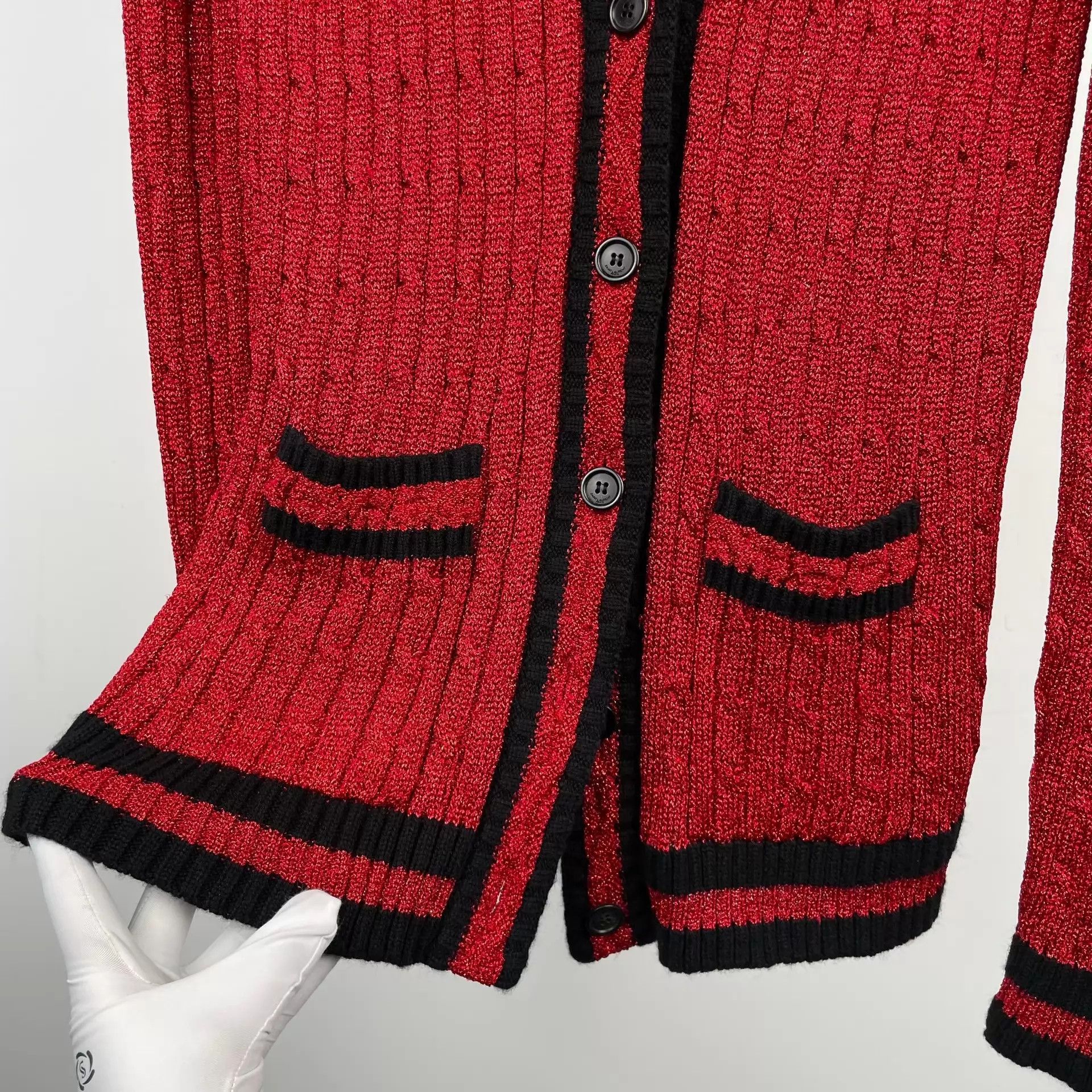 Yves Saint Laurent YSL Cotton Knit Red Dress S Size S / US 4 / IT 40 - 7 Thumbnail