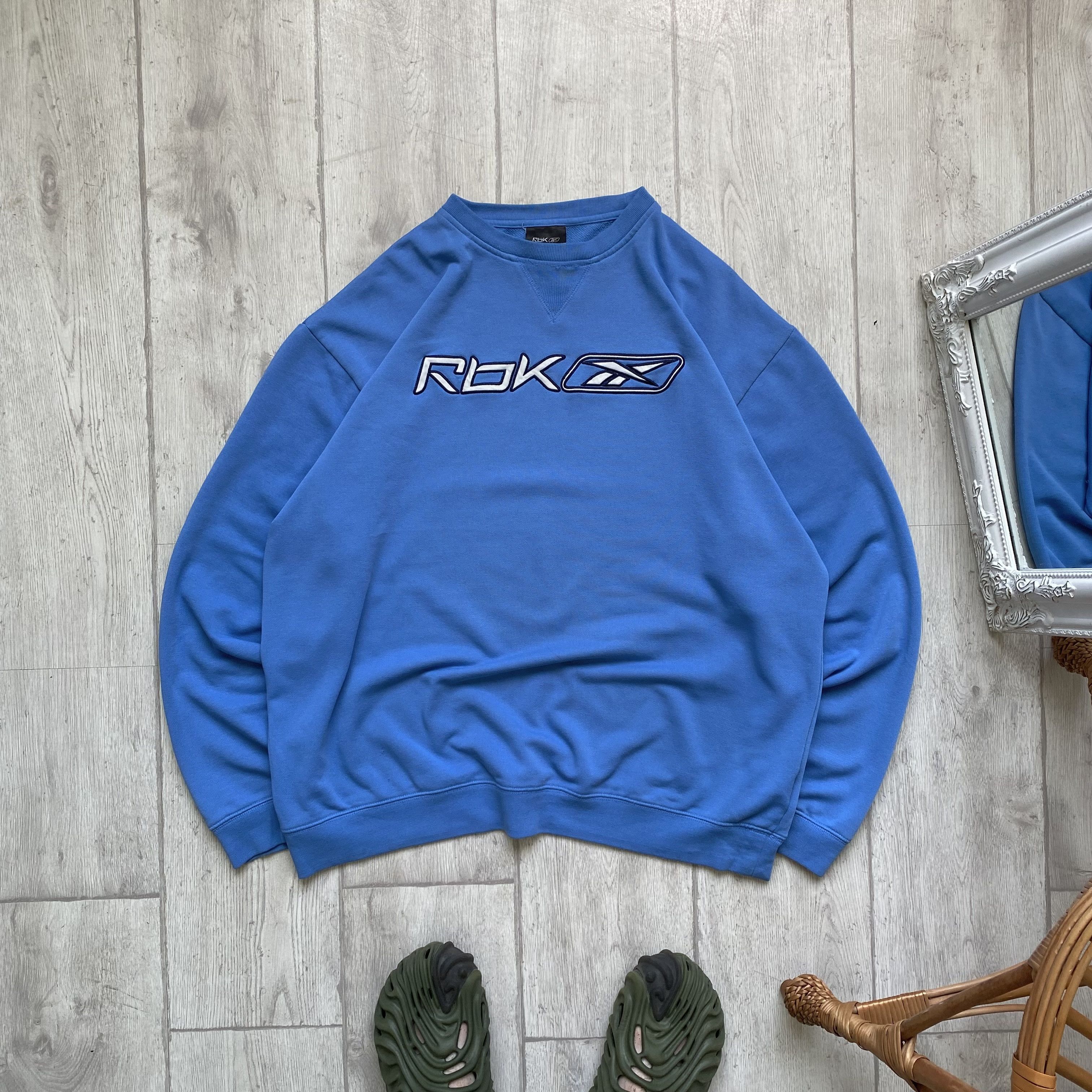 Reebok 💙Vintage Reebok Baggy Sweatshirt Center logo oversized Size US XL / EU 56 / 4 - 1 Thumbnail