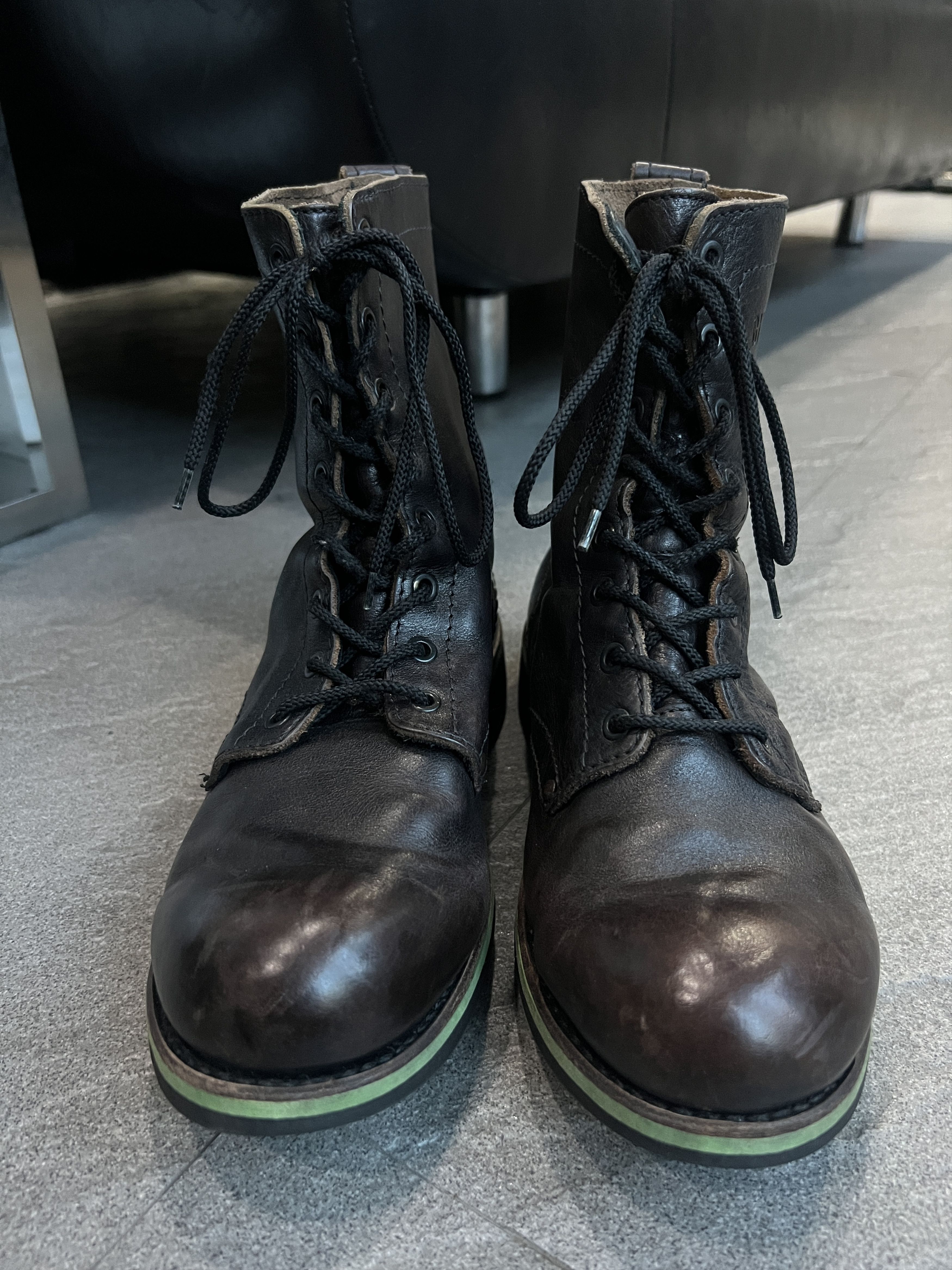 Dirk Bikkembergs Dirk Bikkembergs Leather Combat Boots Green Sole EU 41 Size US 8 / EU 41 - 4 Thumbnail