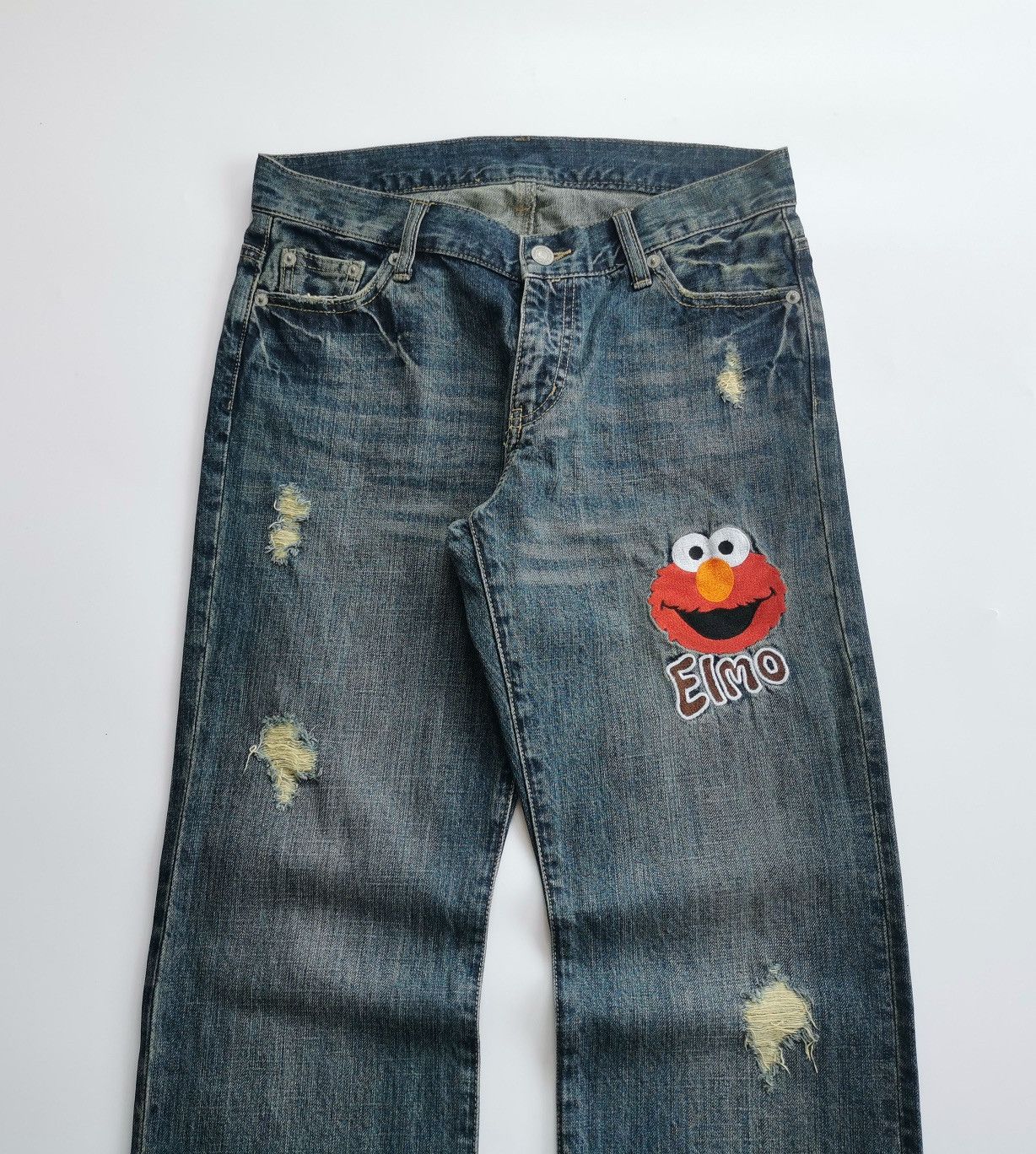 Vintage Vintage Y2K Elmo Sesame Street Denim Jeans Size US 30 / EU 46 - 1 Thumbnail