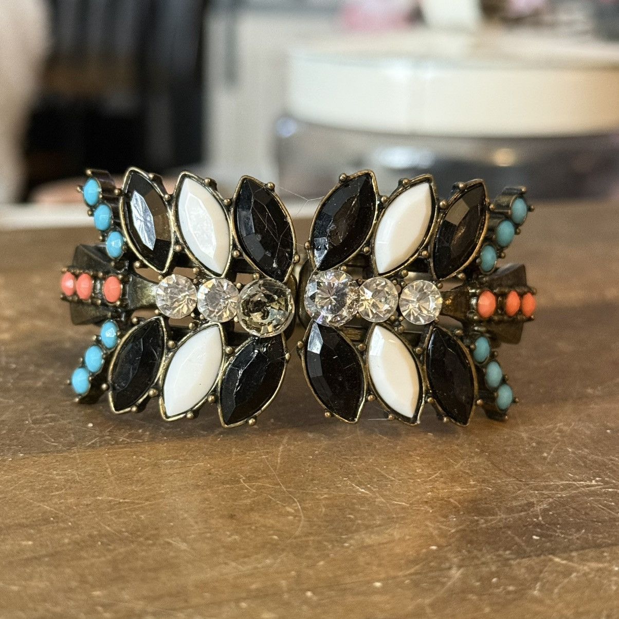 Other Bronze tone multicolor stone clamper bracelet Size ONE SIZE - 4 Thumbnail