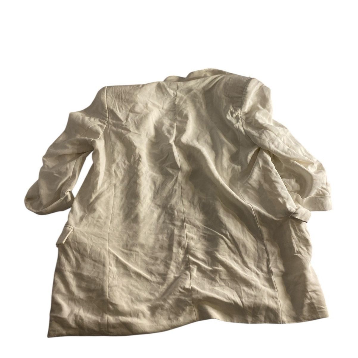 Zara Minimalist Cream Linen Blend Open Front Blazer Zara Basic L Size L / US 10 / IT 46 - 6 Thumbnail